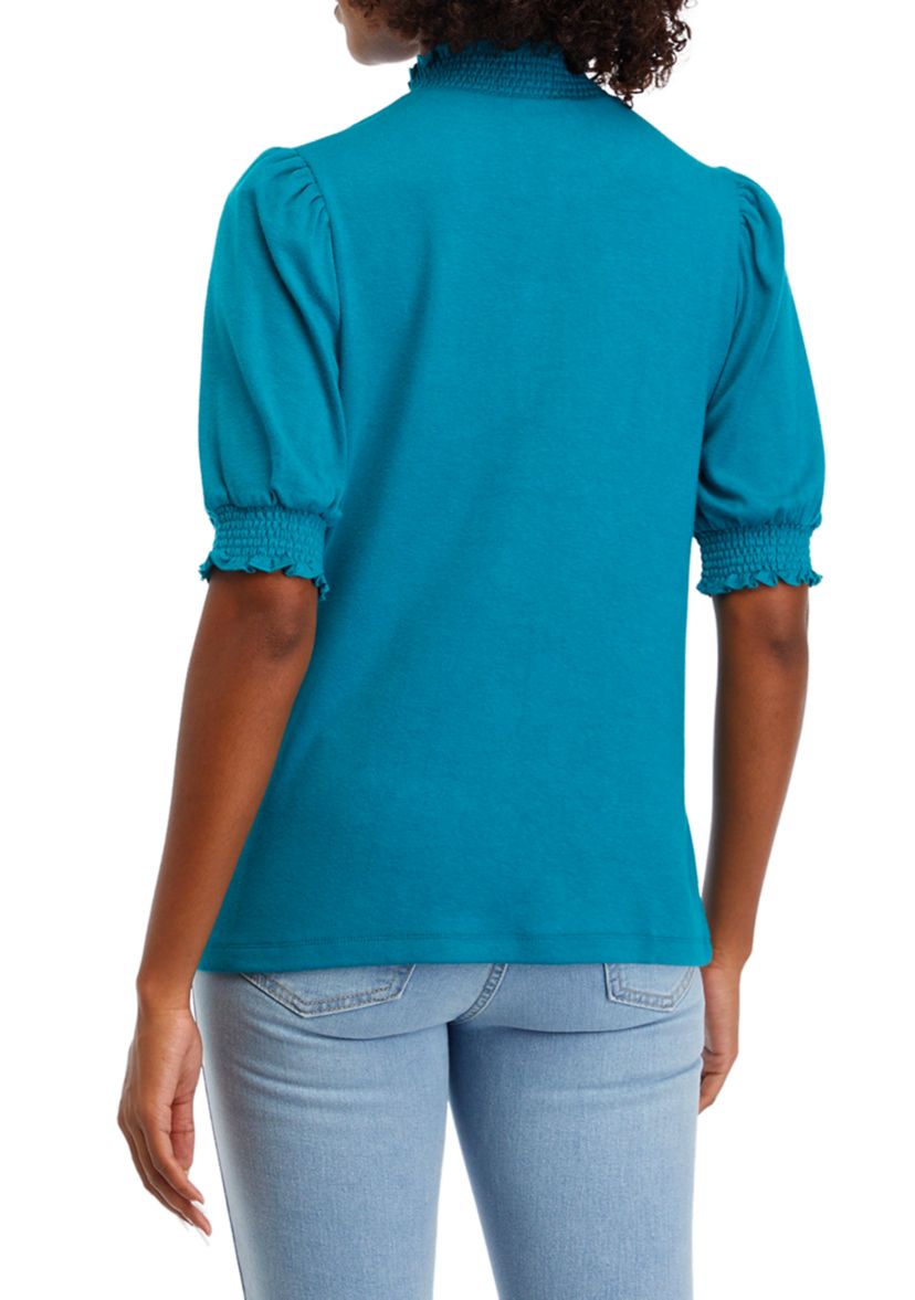 Womens Button Henley Knit Shirt 