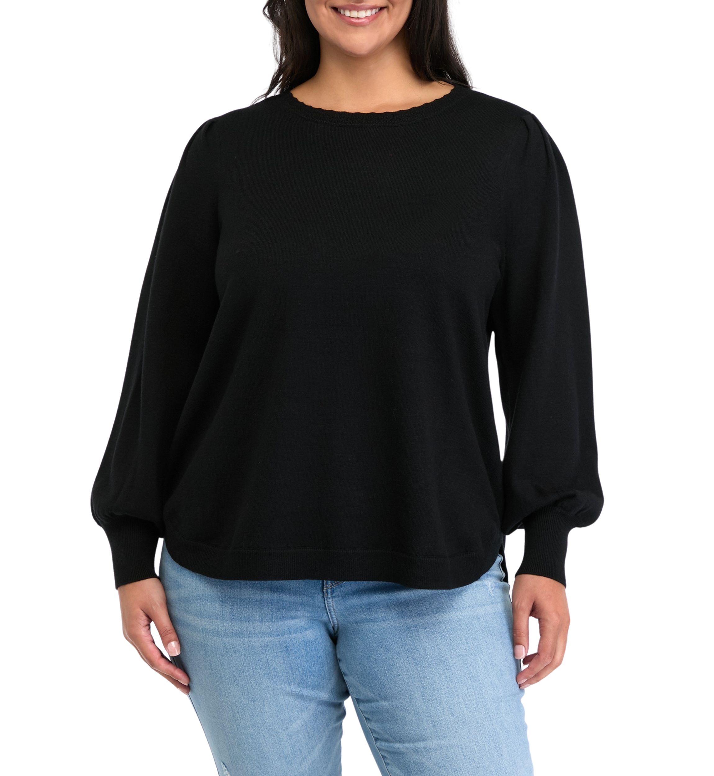 Plus Size Round Hem Sweater