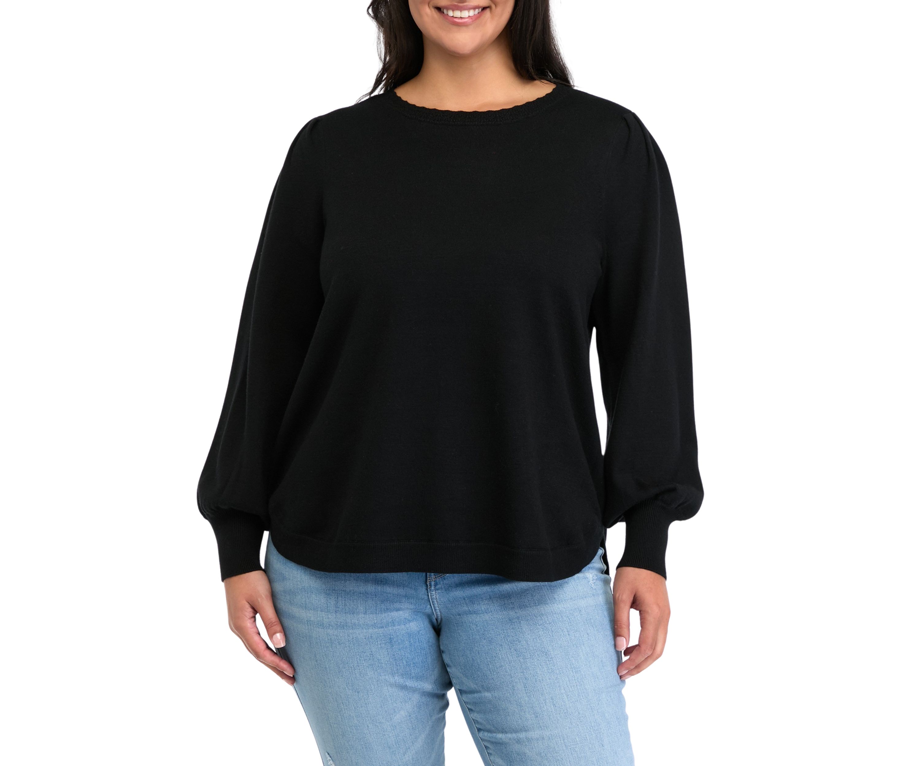 Plus Size Round Hem Sweater
