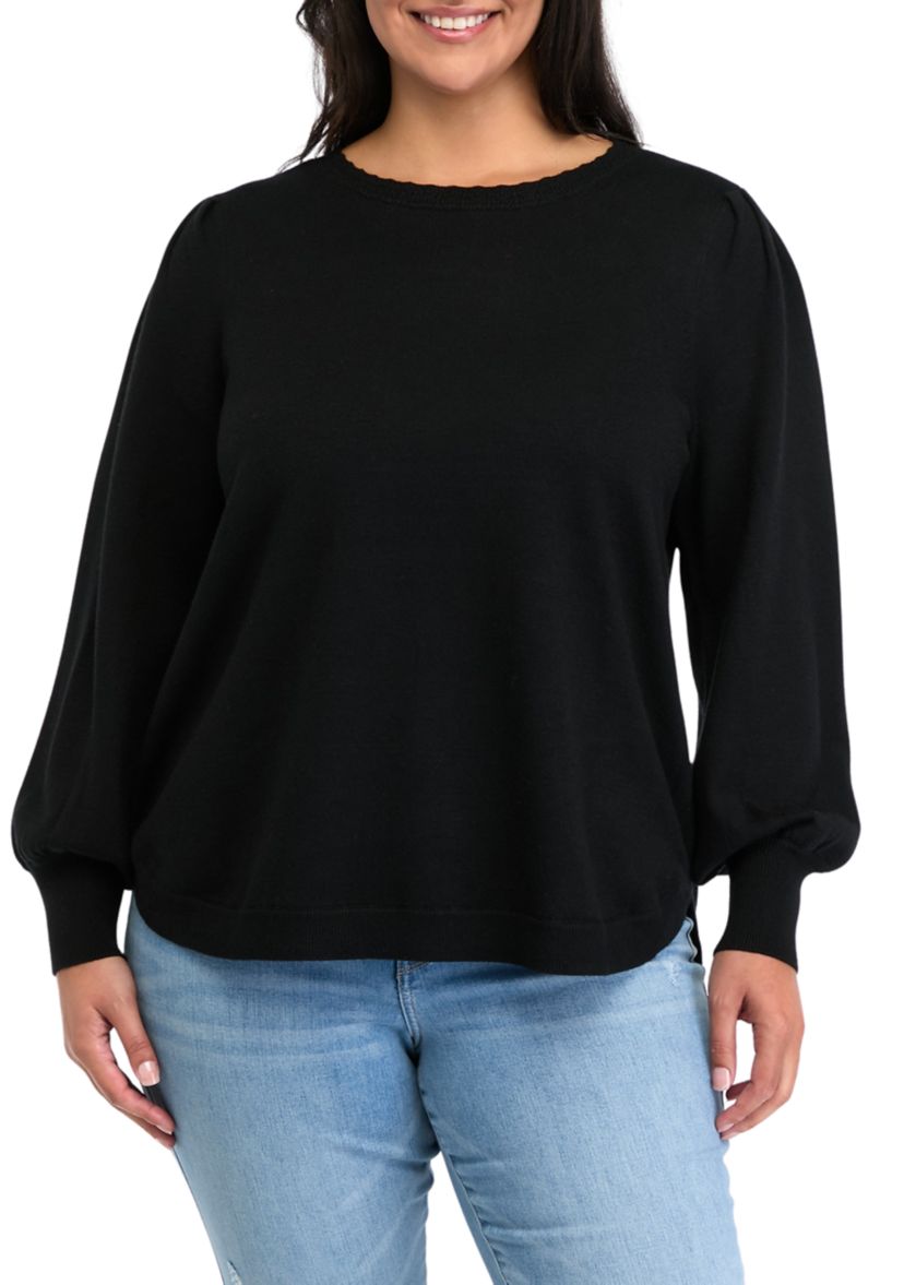 Plus Size Round Hem Sweater
