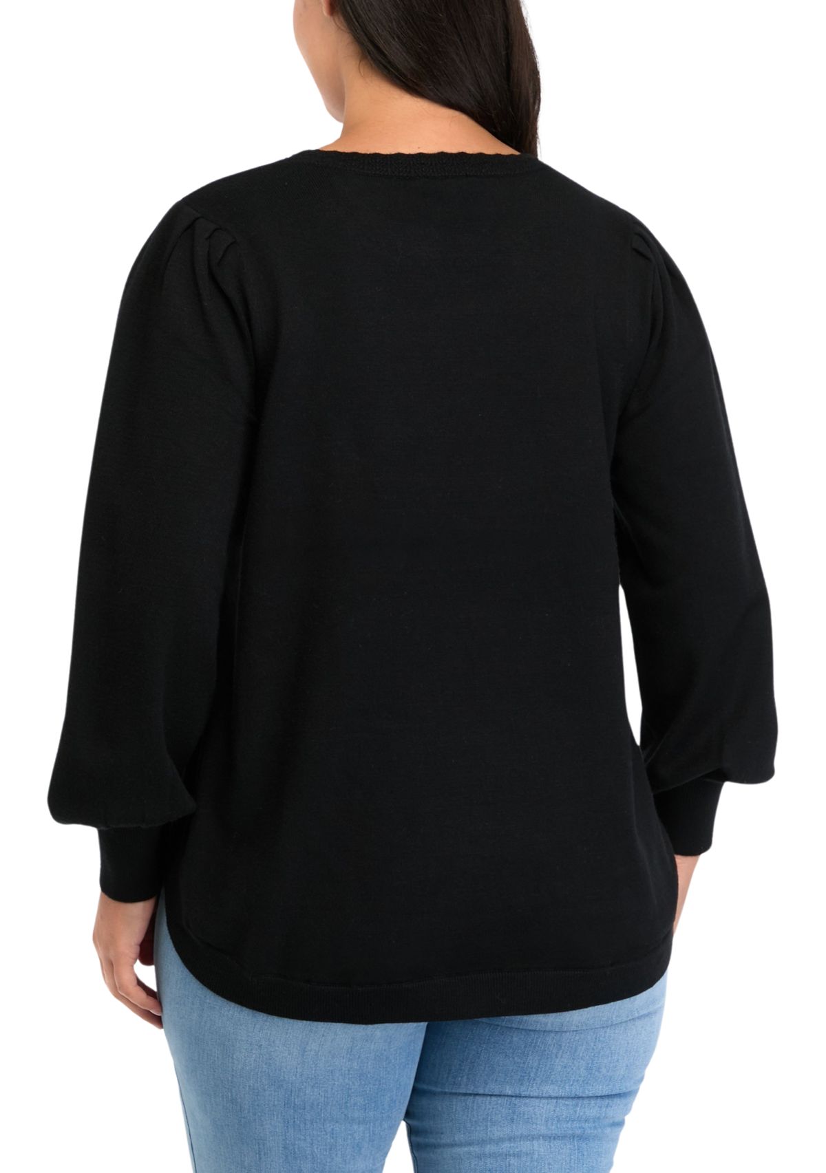 Plus Size Round Hem Sweater