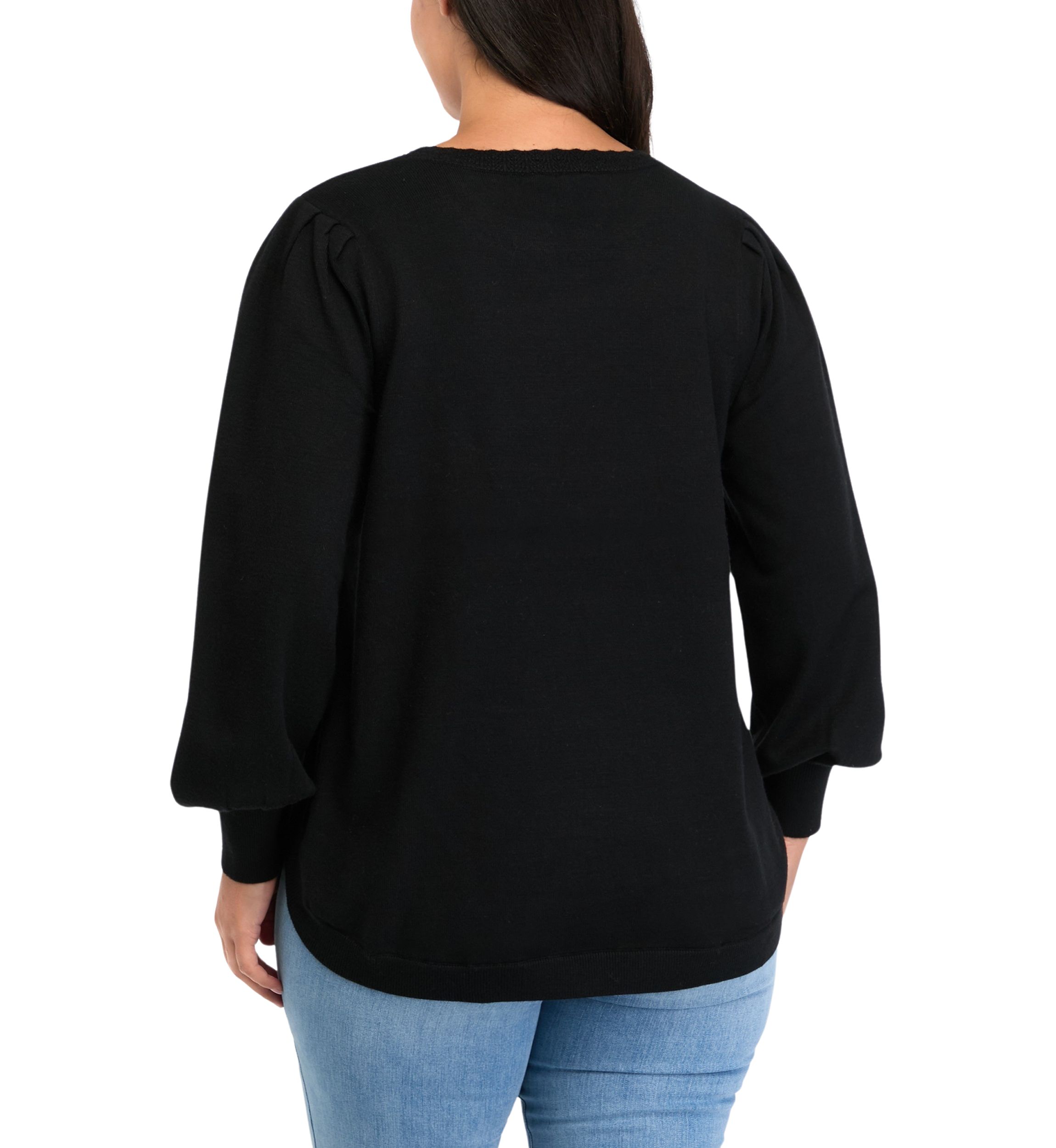 Plus Size Round Hem Sweater