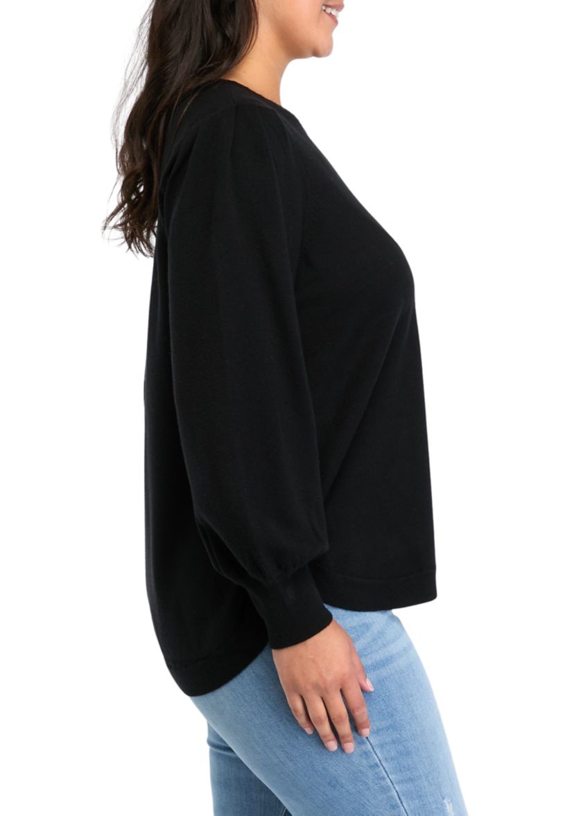 Plus Size Round Hem Sweater