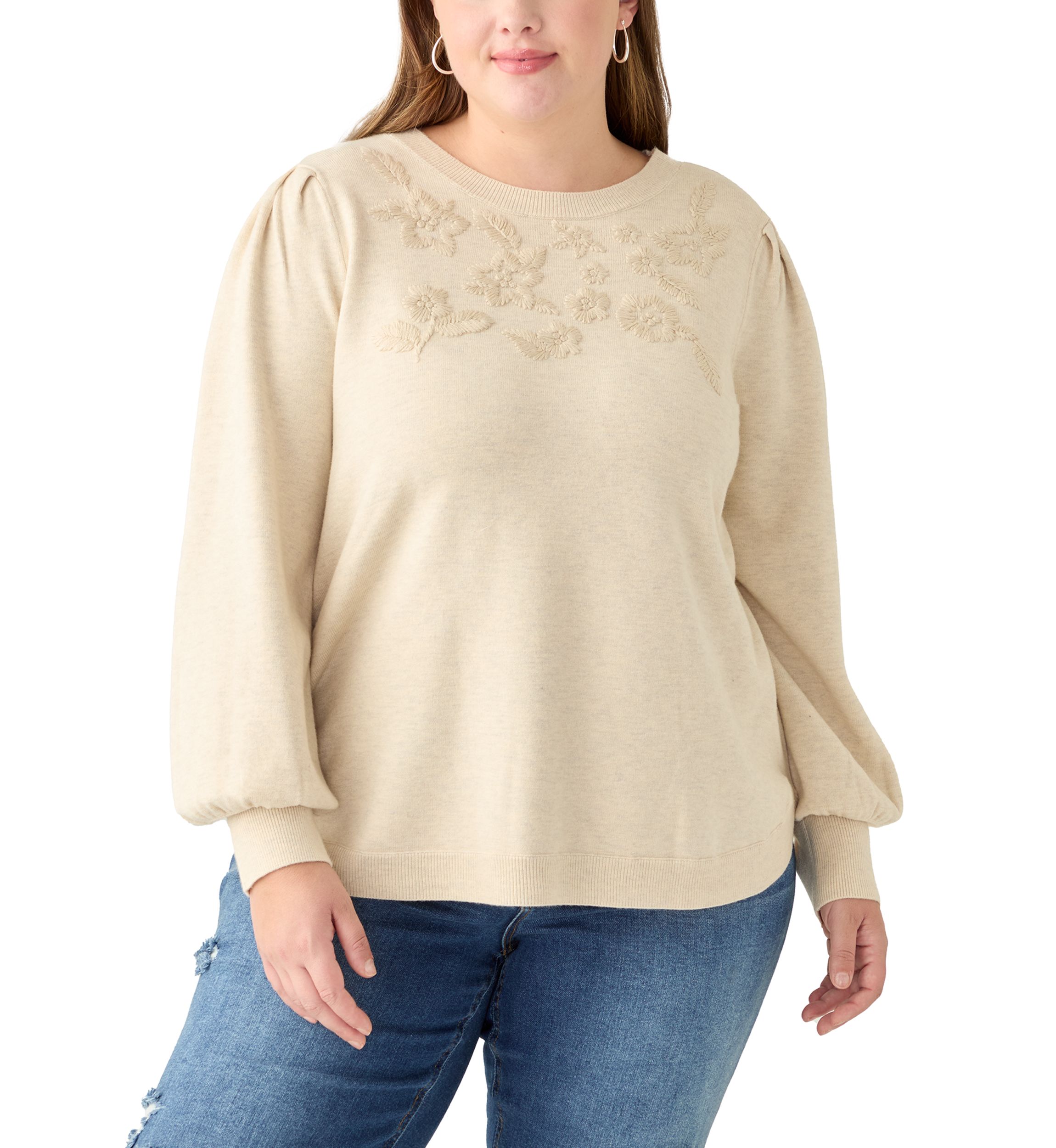 Plus Size Round Hem Pullover
