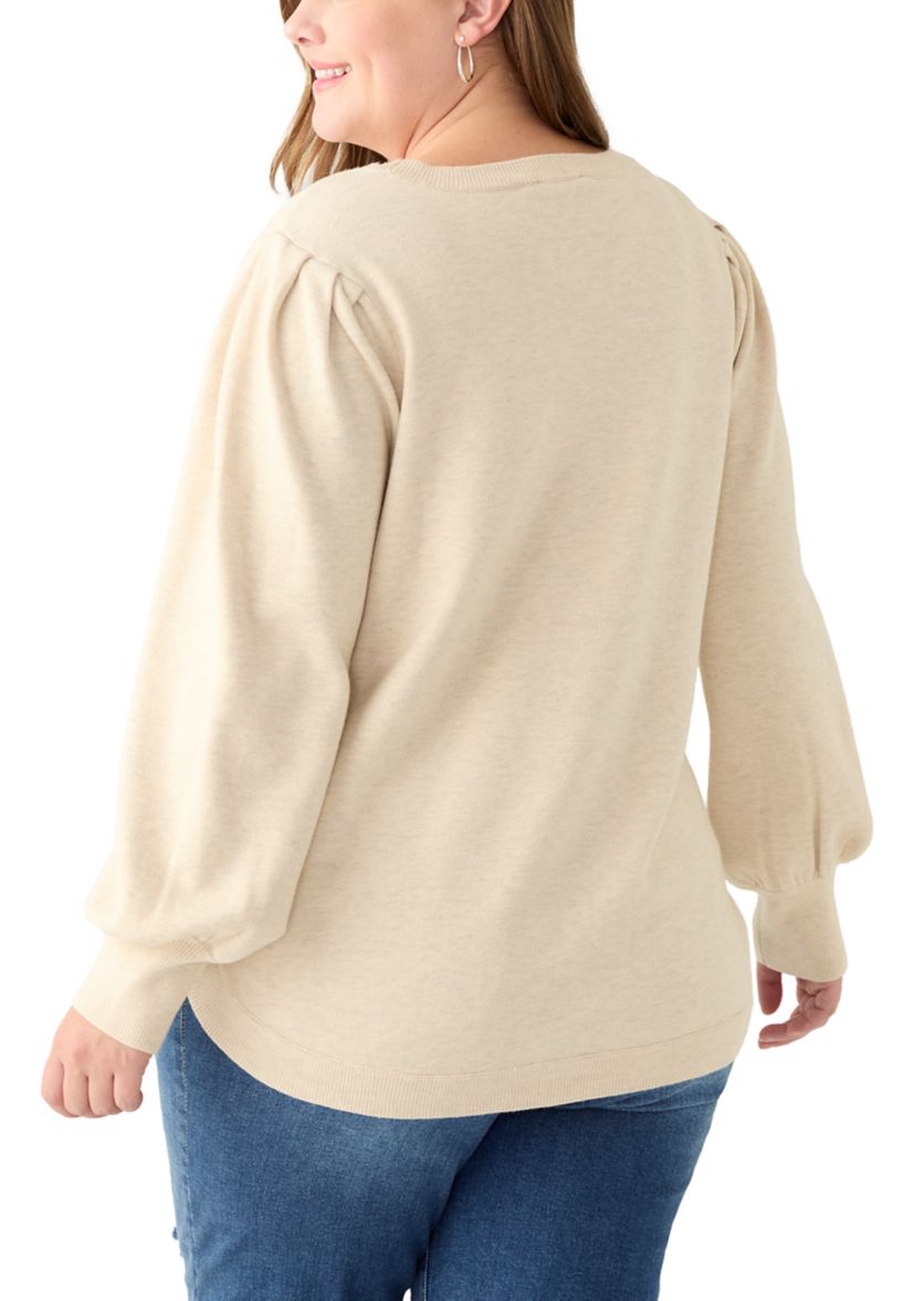 Plus Size Round Hem Pullover