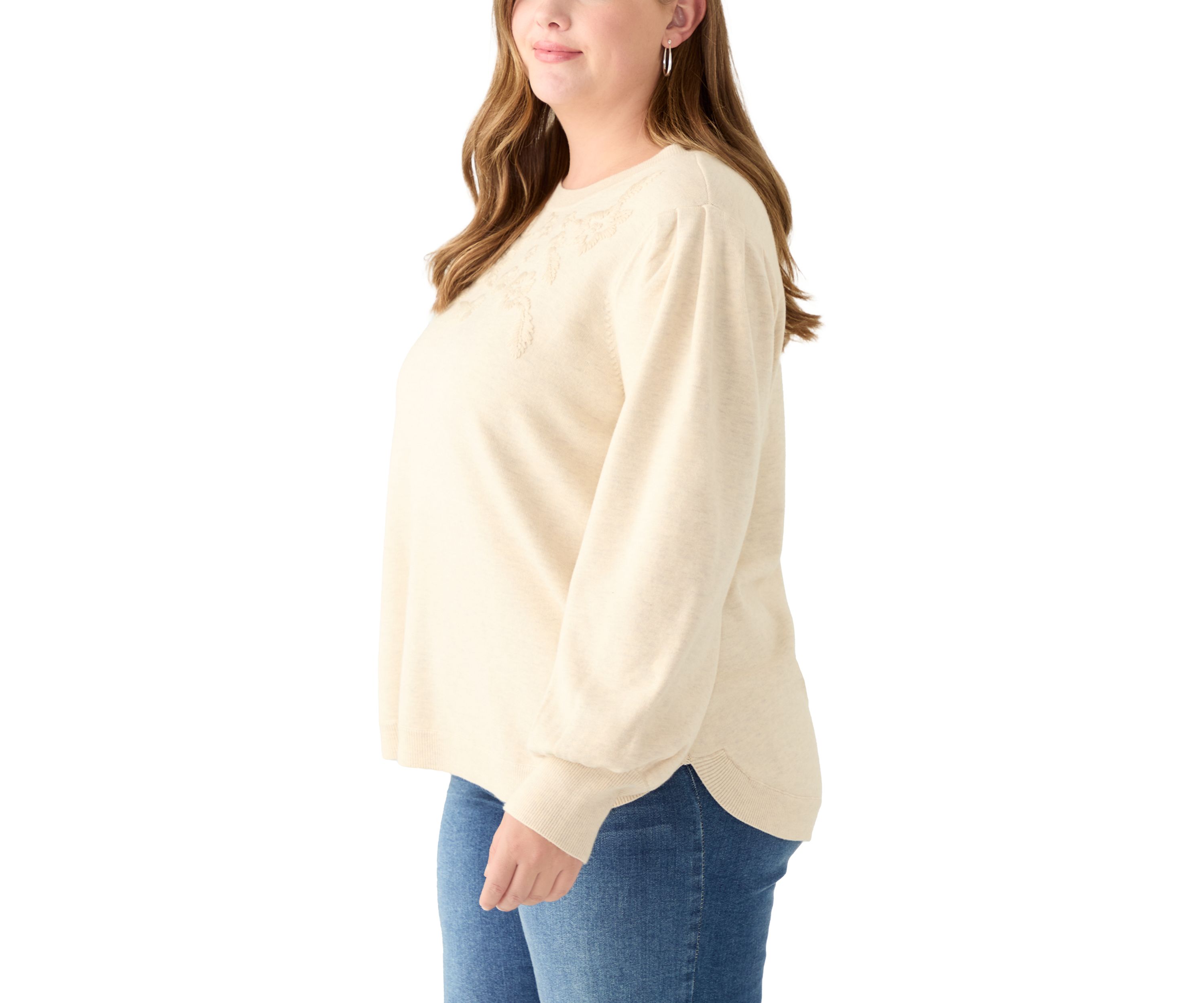 Plus Size Round Hem Pullover