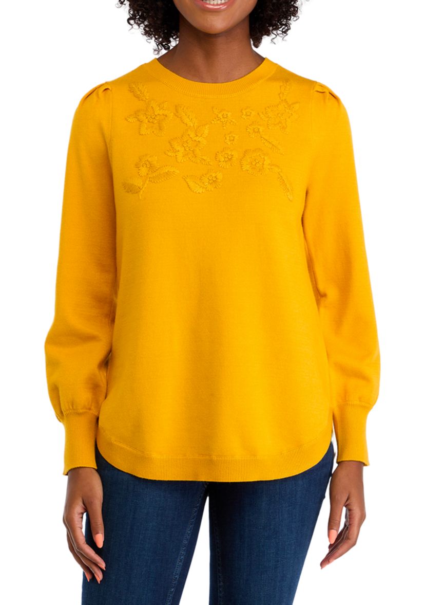 Womens Long Sleeve Round Hem Sweater 