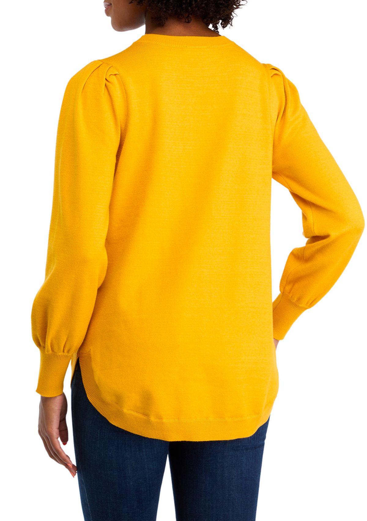 Womens Long Sleeve Round Hem Sweater 