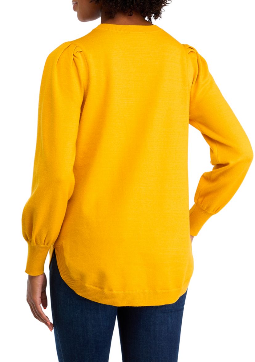 Womens Long Sleeve Round Hem Sweater 
