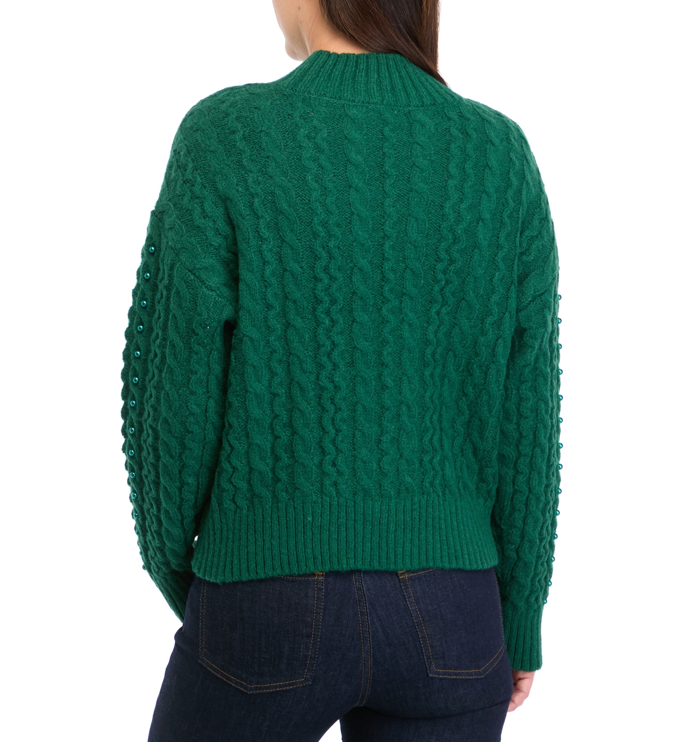 Petite Pearl Cable Knit Sweater