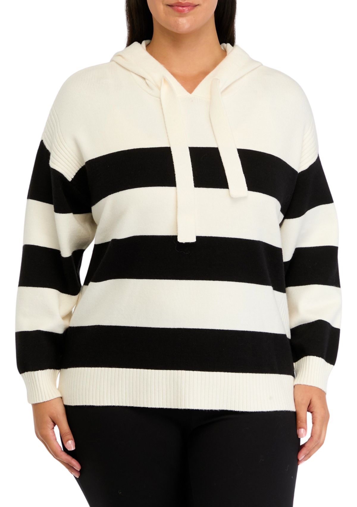 Plus Size Ribbon Pullover Sweatshirt