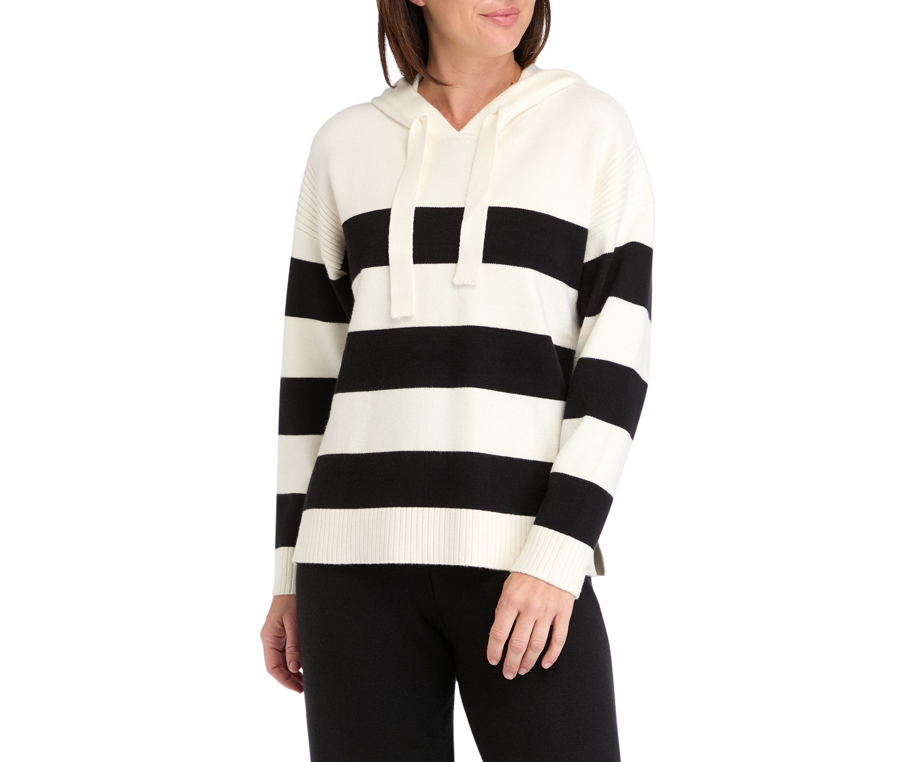 Womens Ribbon Striped Pullover