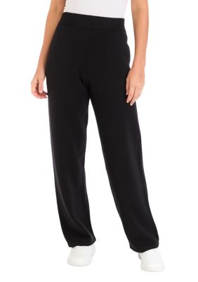 Crown & Ivy Women's Wide Leg Sweater Pants, Black, XS