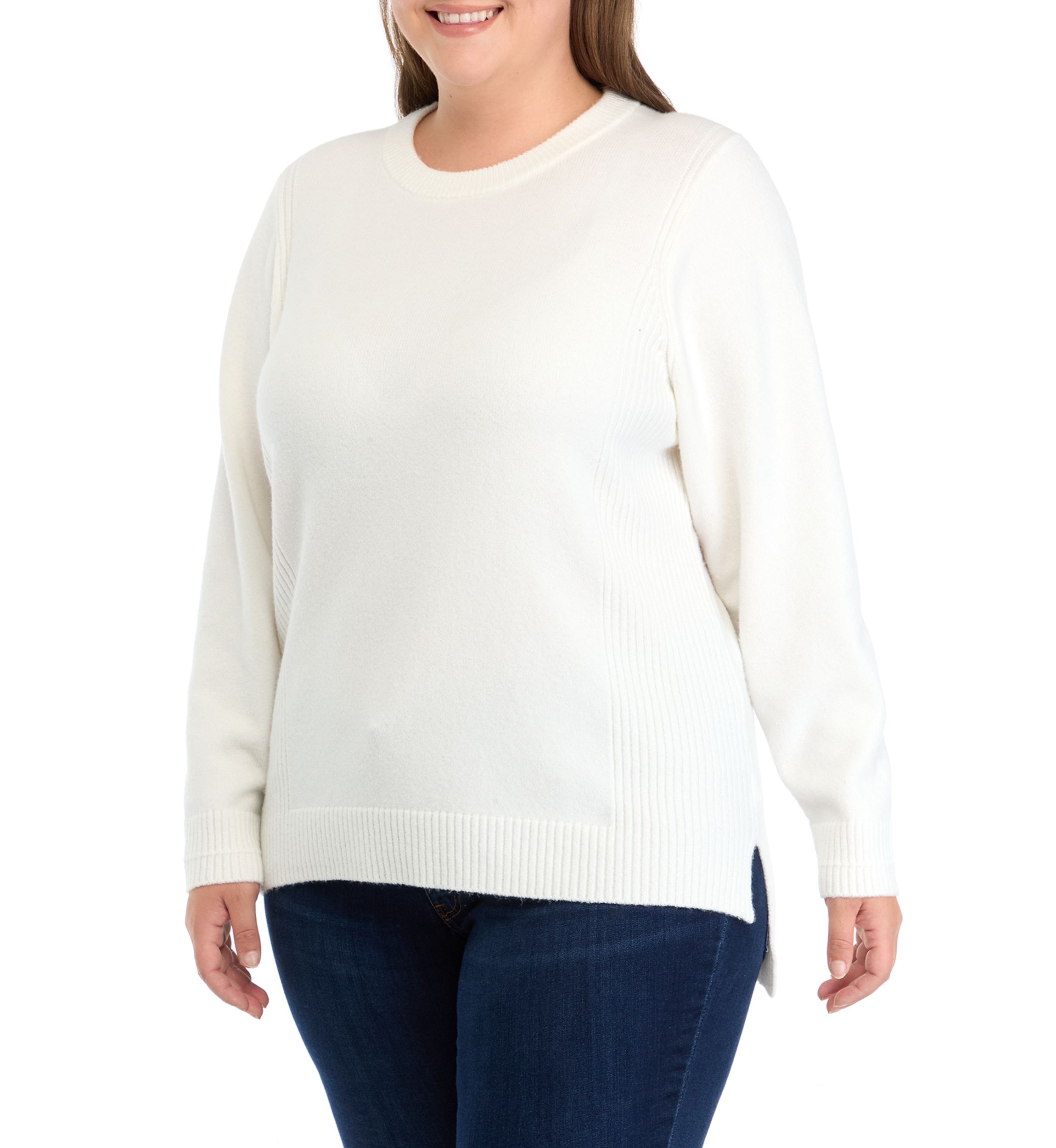 Plus SIDE RIB PULLOVER SWTR