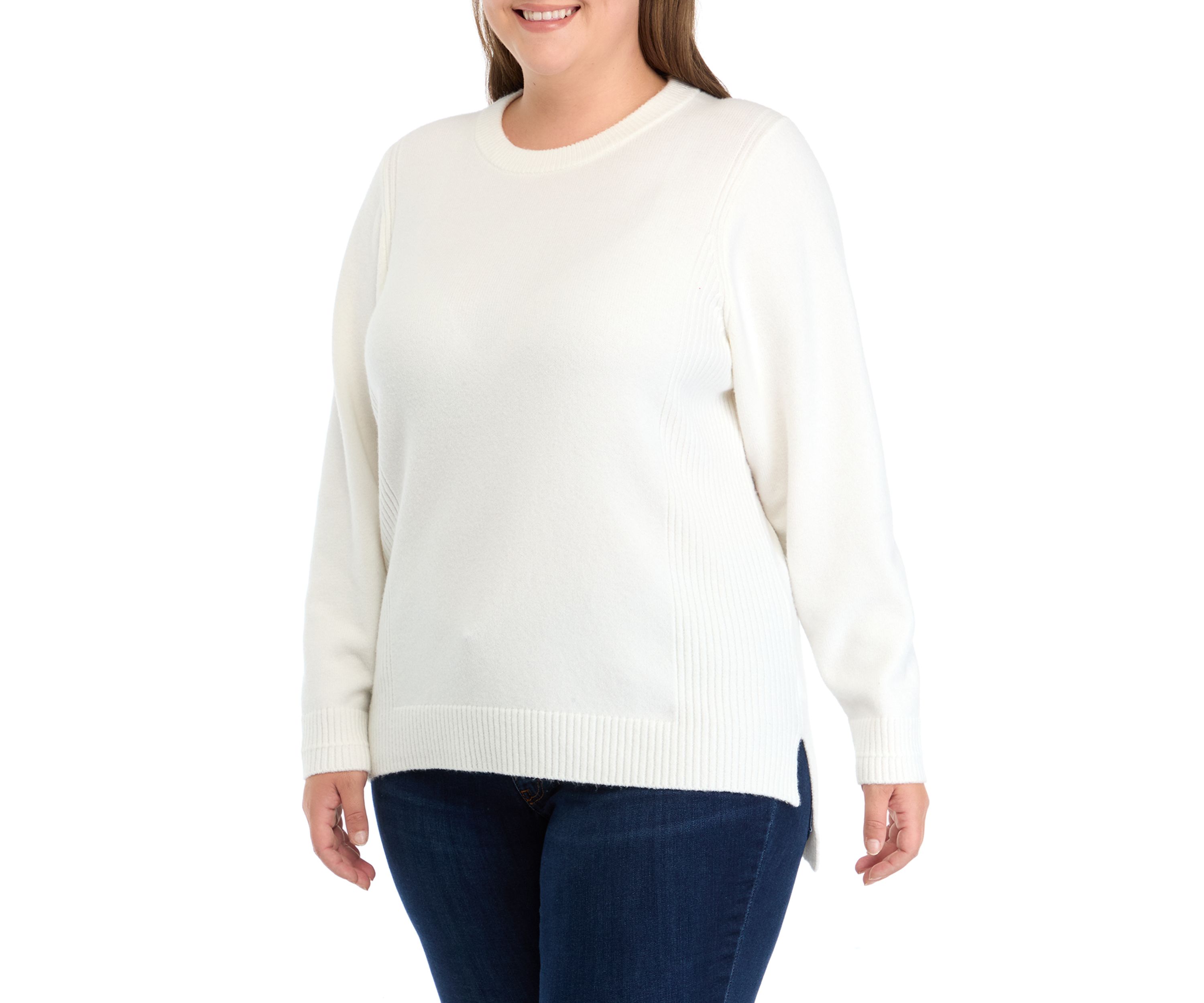 Plus SIDE RIB PULLOVER SWTR