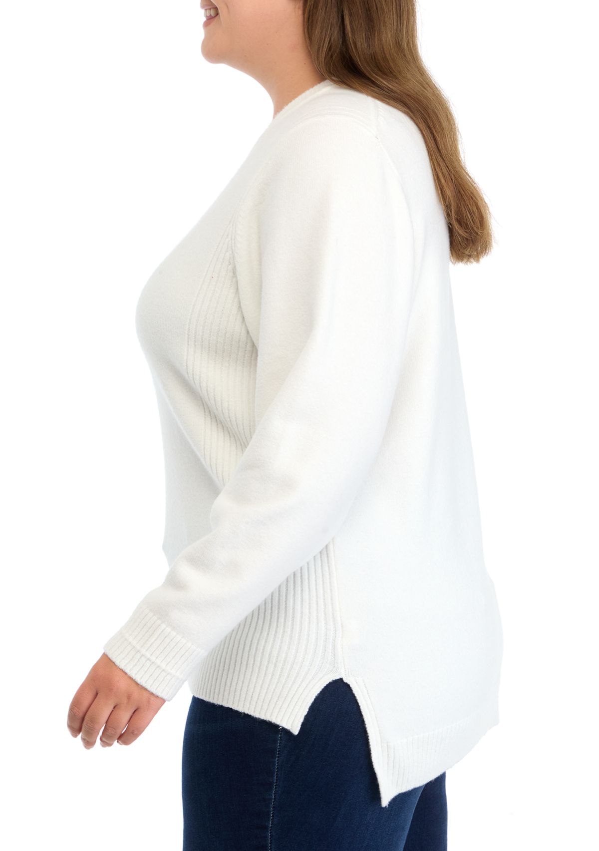 Plus SIDE RIB PULLOVER SWTR