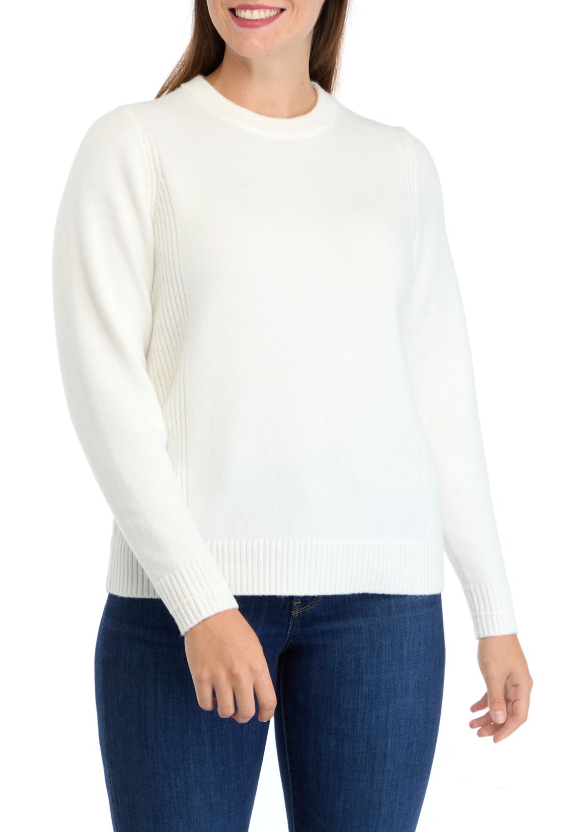 Womens Side Rib Pullover Sweater