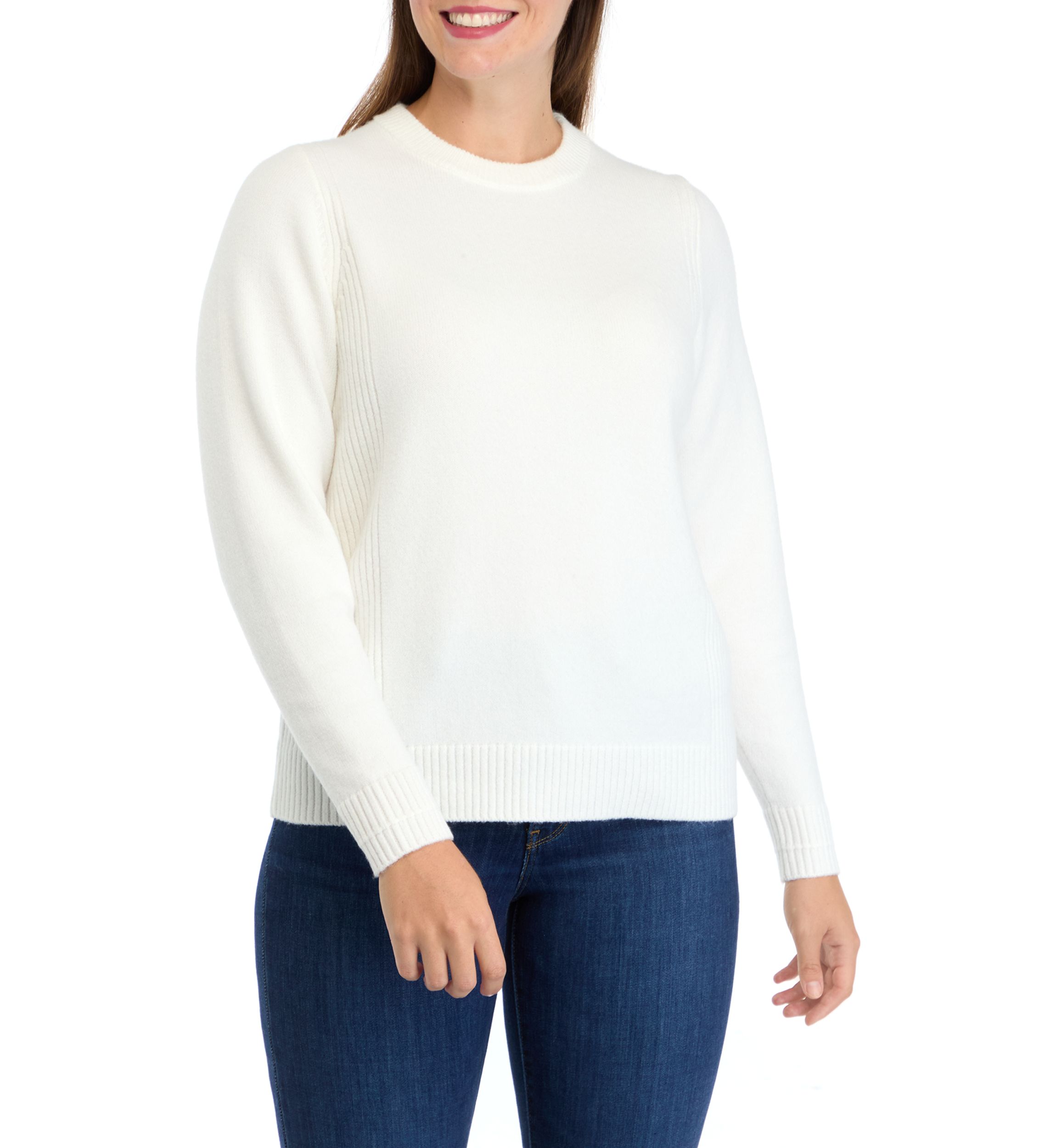 Womens Side Rib Pullover Sweater