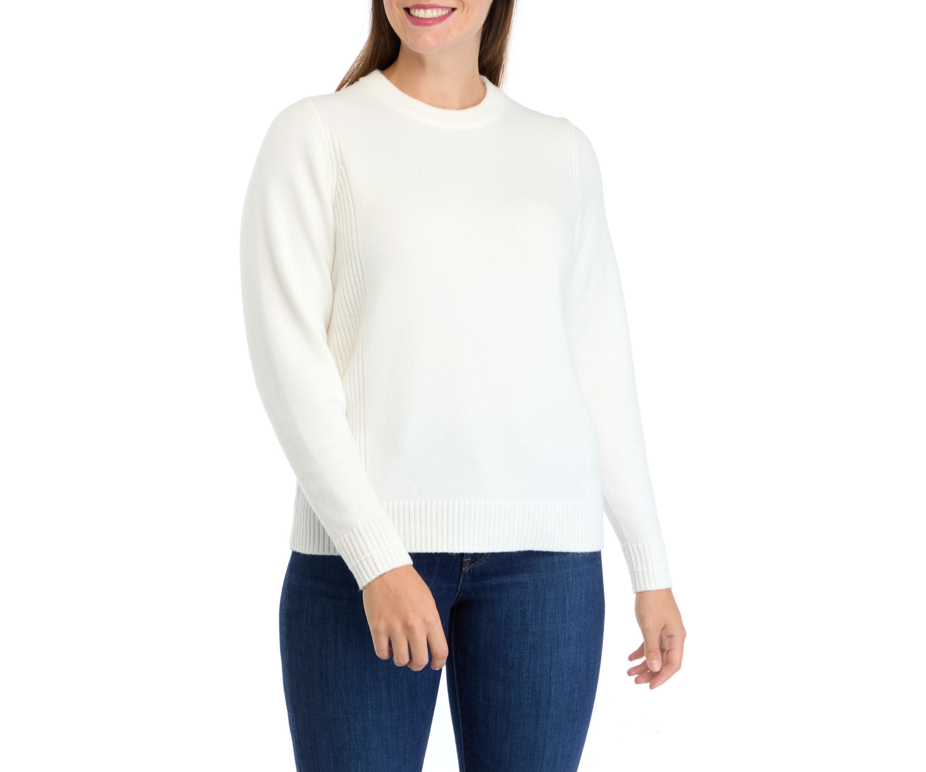 Womens Side Rib Pullover Sweater