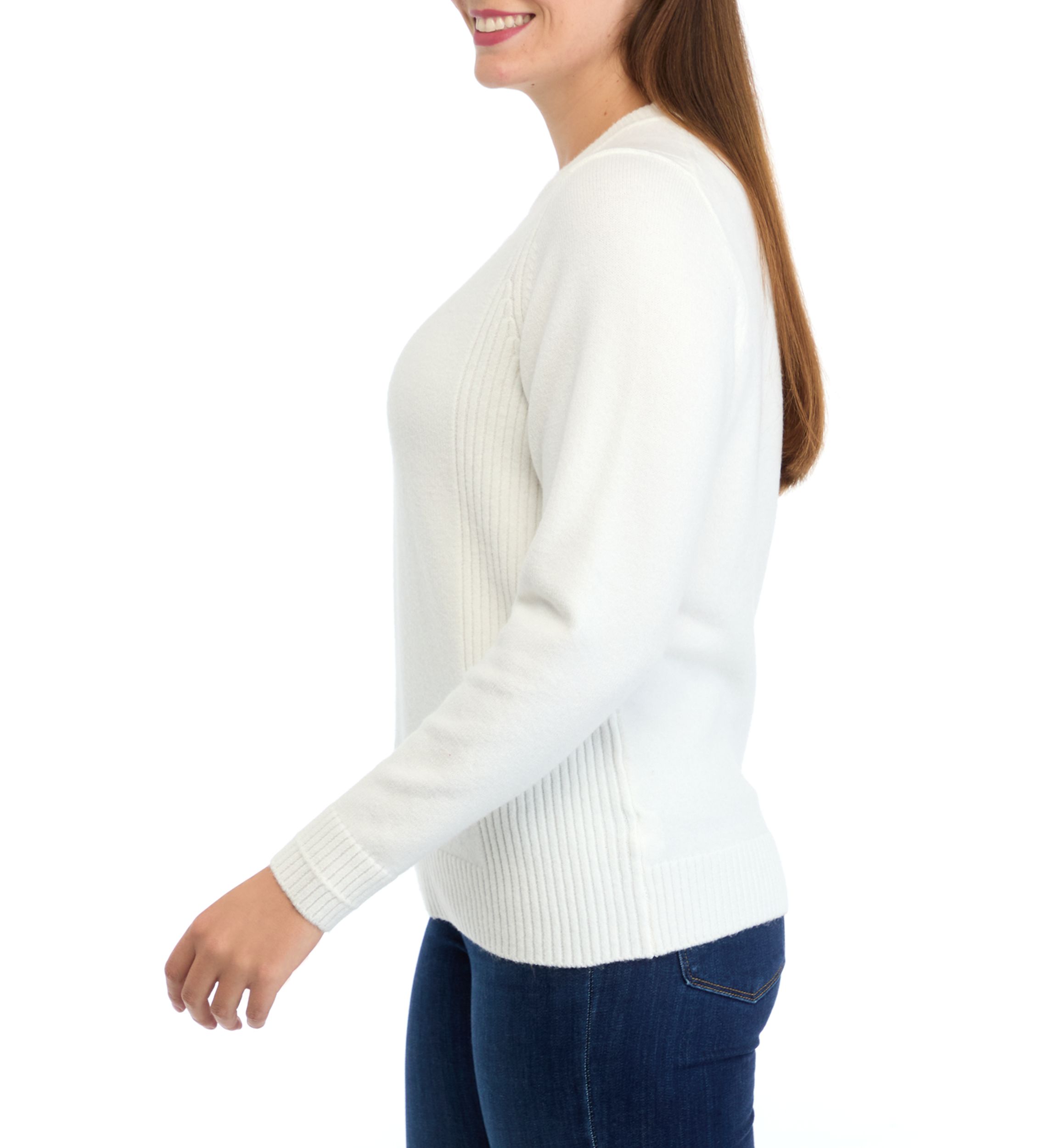 Womens Side Rib Pullover Sweater