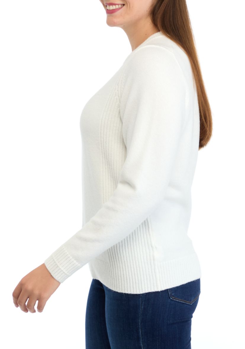 Womens Side Rib Pullover Sweater