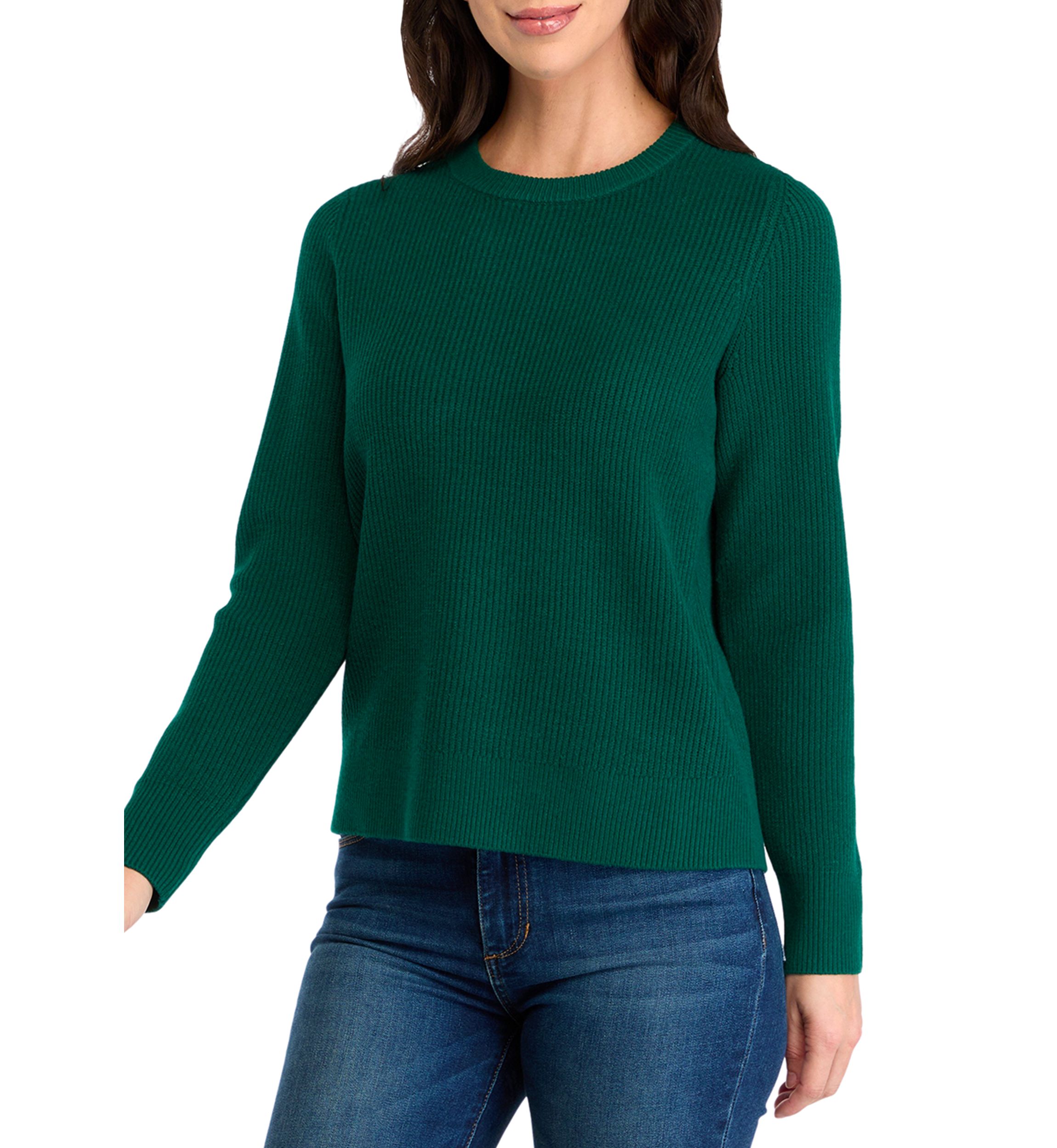 Womens Ribbed Pullover Sweater 