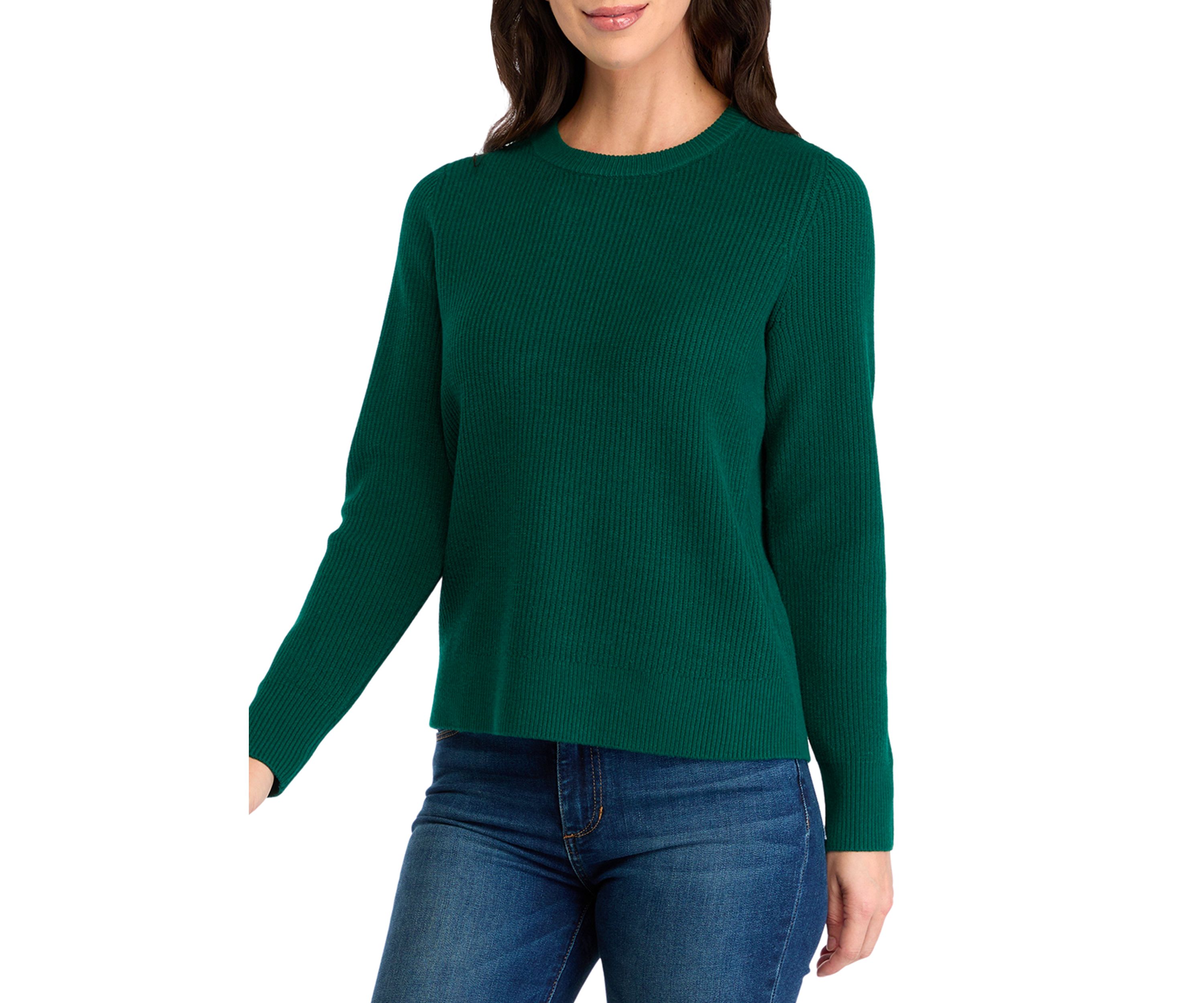 Womens Ribbed Pullover Sweater 
