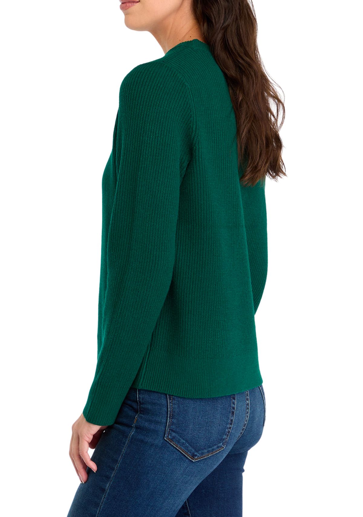 Womens Ribbed Pullover Sweater 