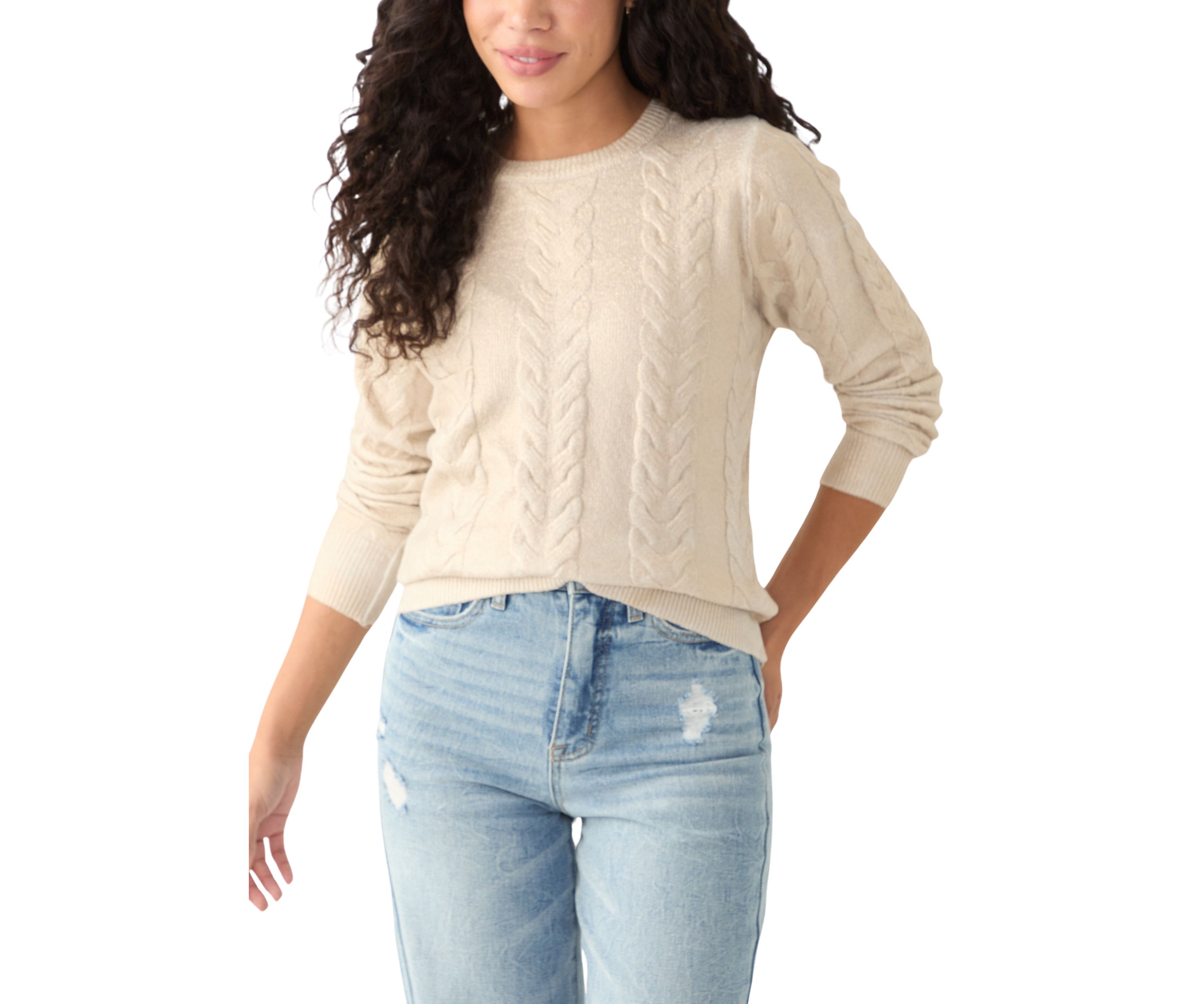 Petite Cable Metallic Sweater 