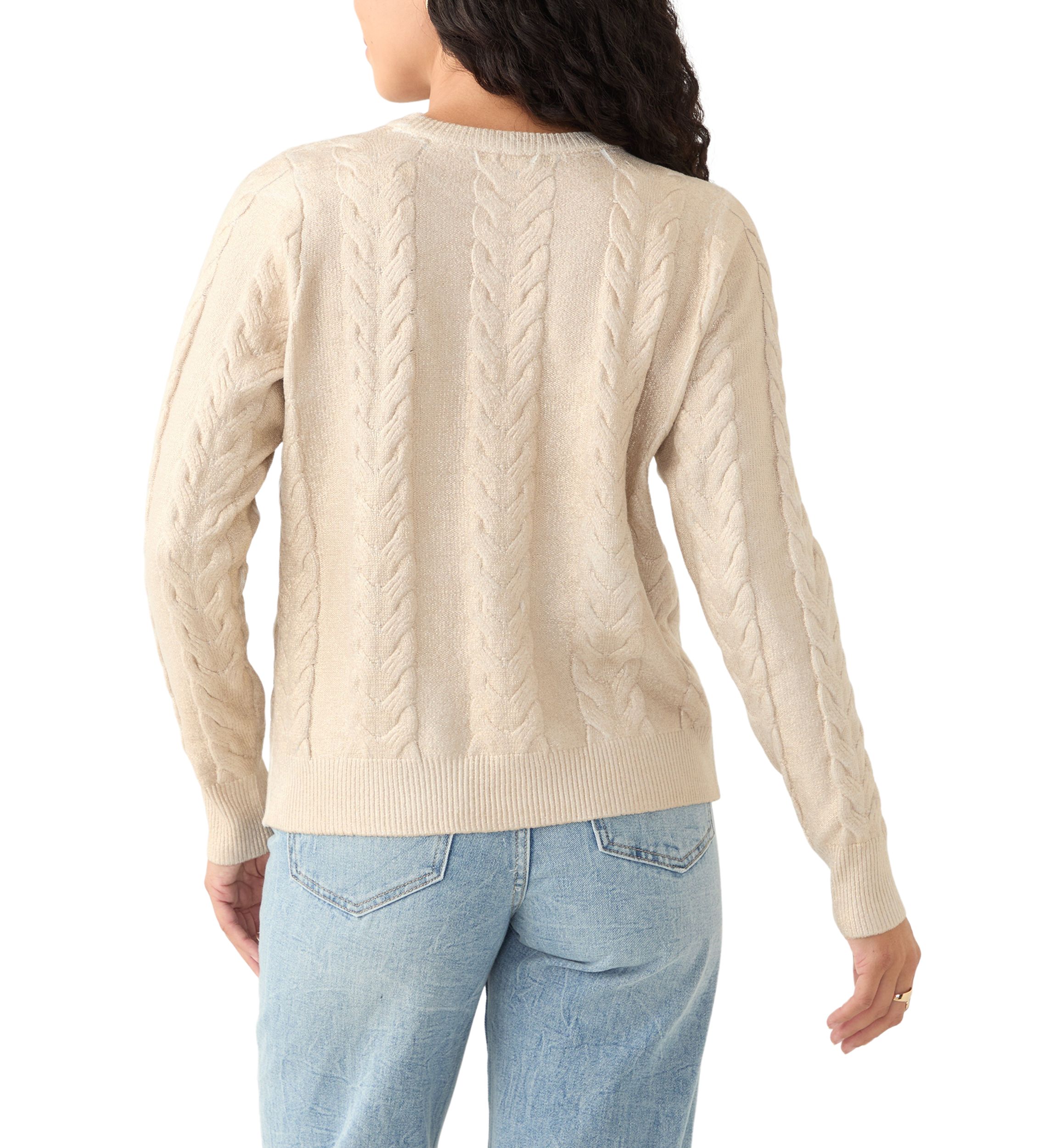 Petite Cable Metallic Sweater 