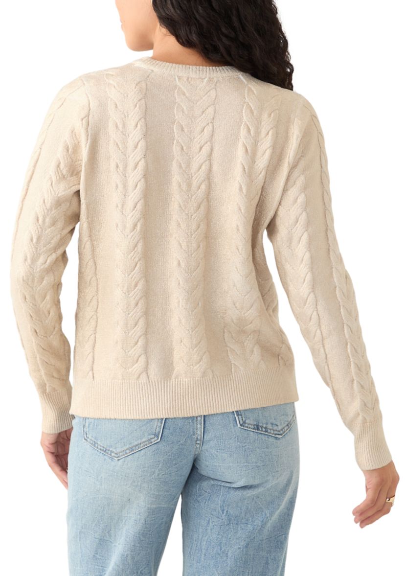 Petite Cable Metallic Sweater 