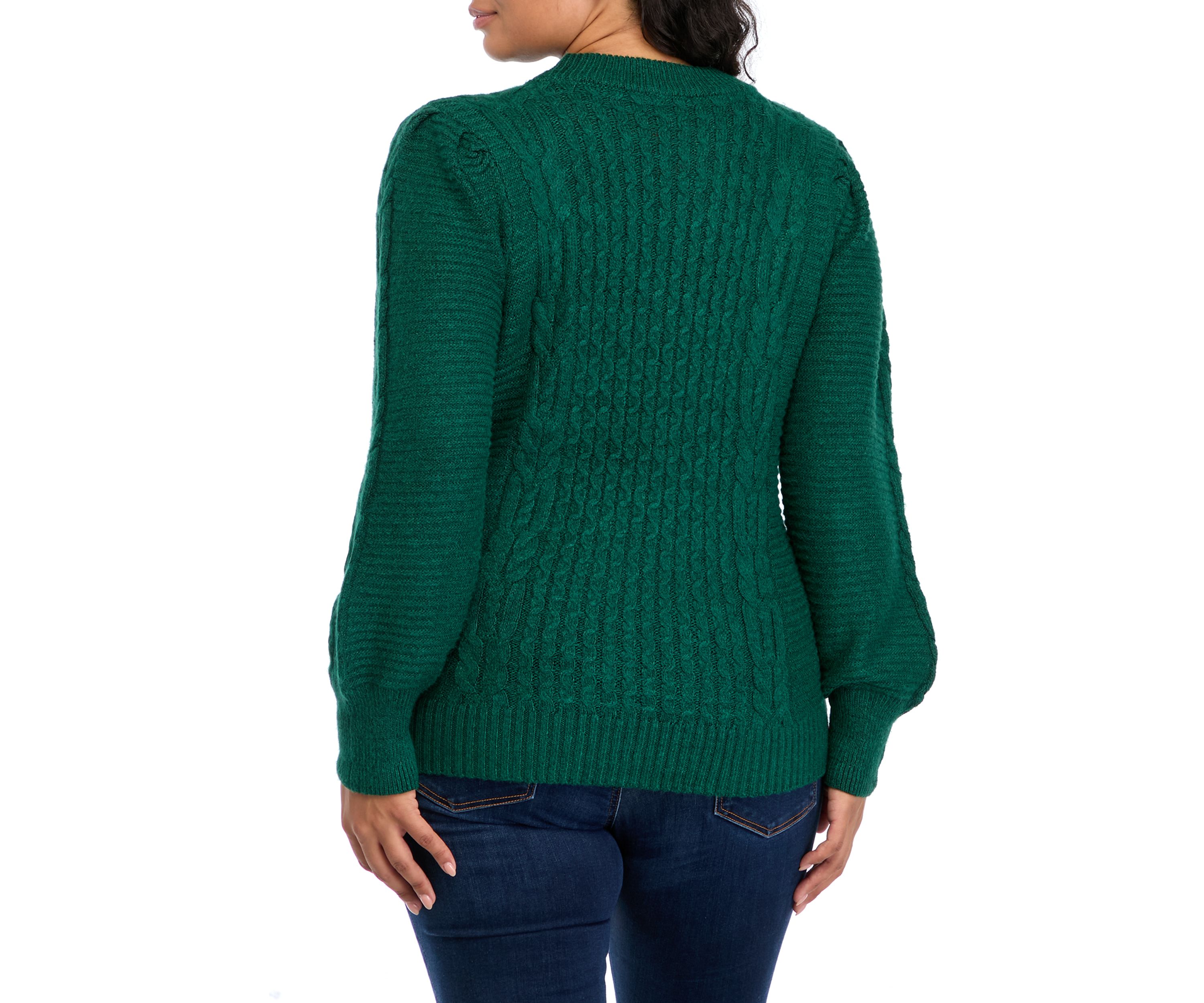 Plus Size Long Sleeve Cable Sweater