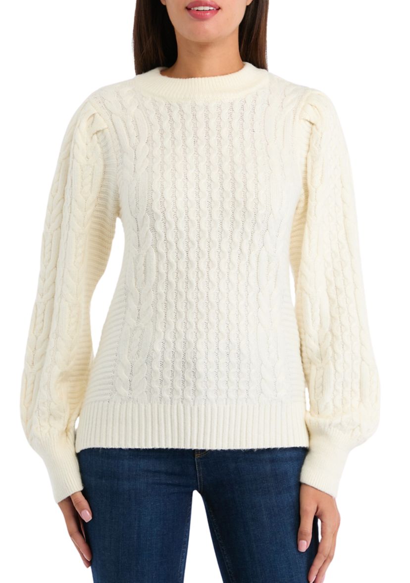 Womens Long Sleeve Cable Sweater