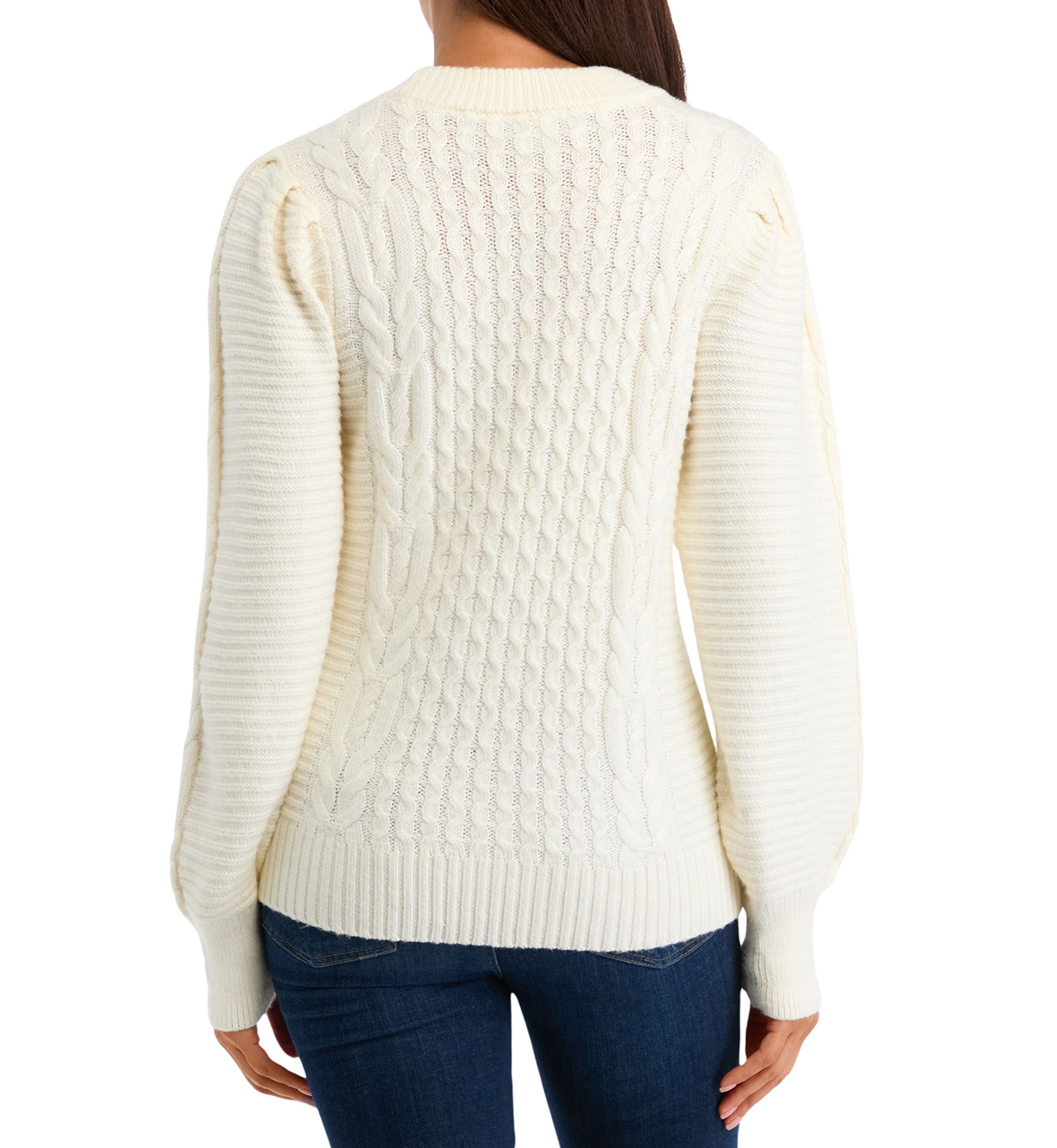 Womens Long Sleeve Cable Sweater