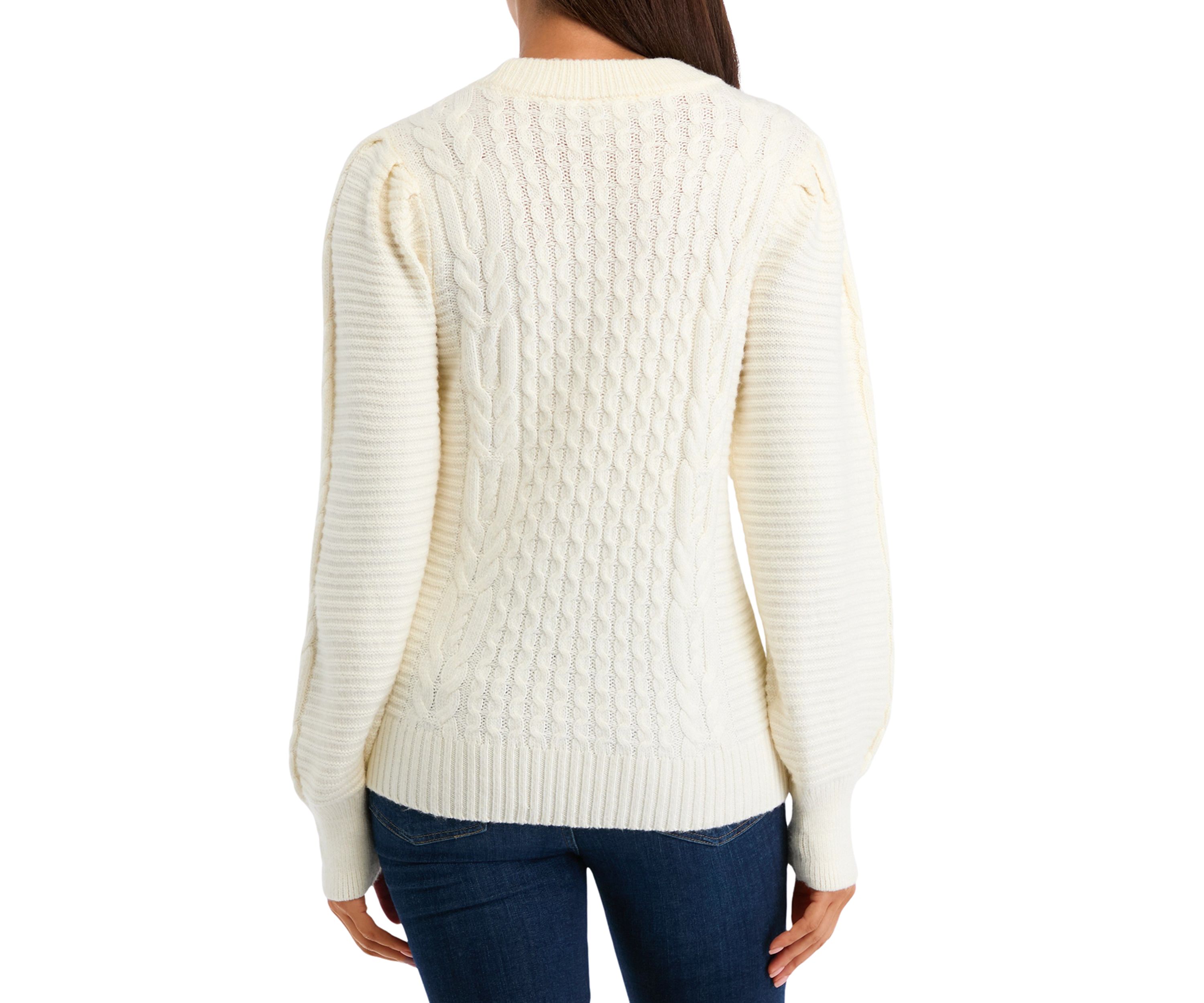 Womens Long Sleeve Cable Sweater