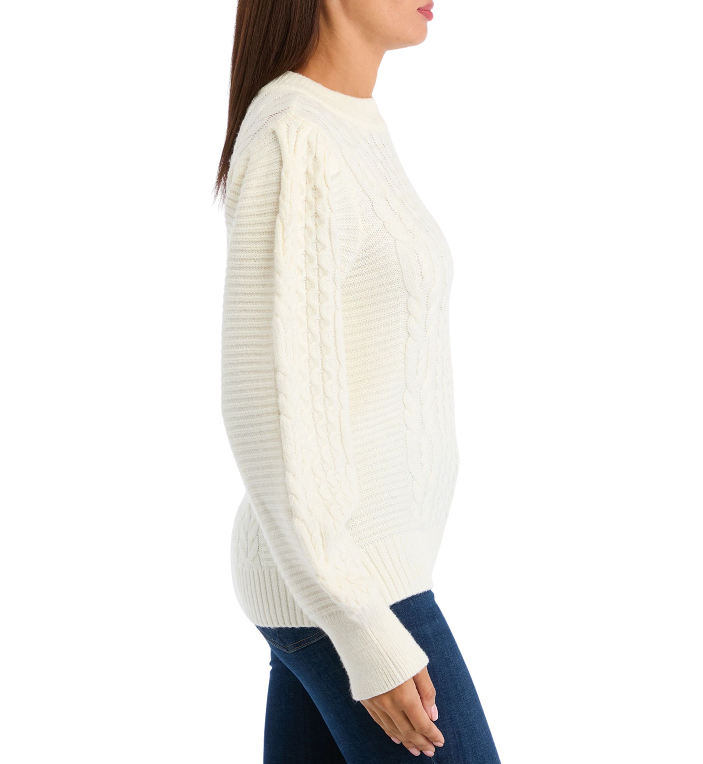 Womens Long Sleeve Cable Sweater