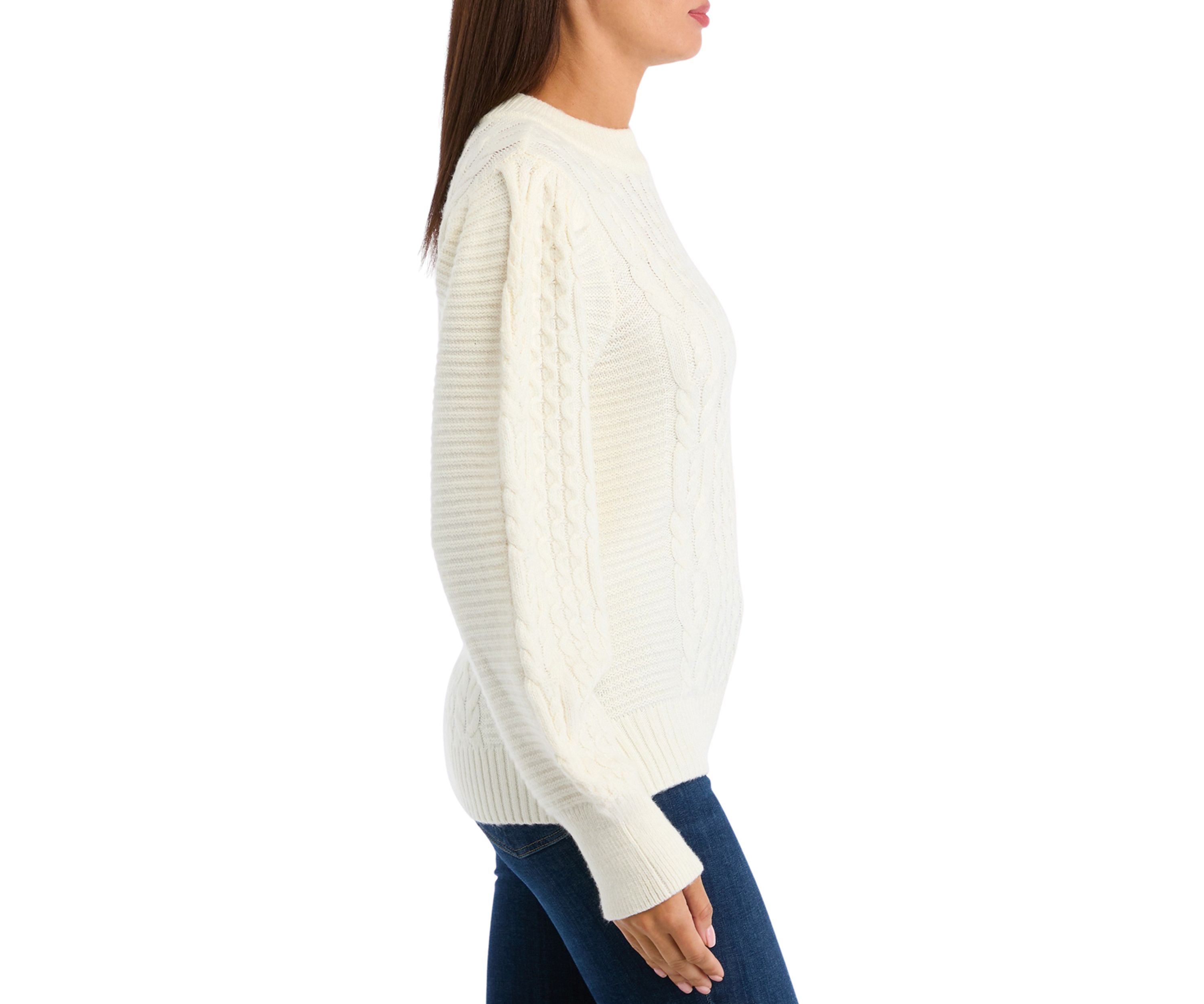 Womens Long Sleeve Cable Sweater