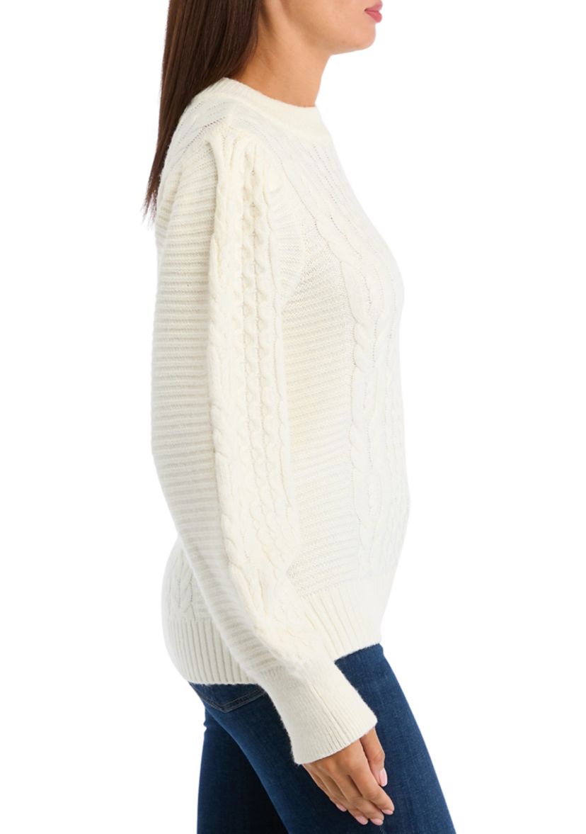 Womens Long Sleeve Cable Sweater