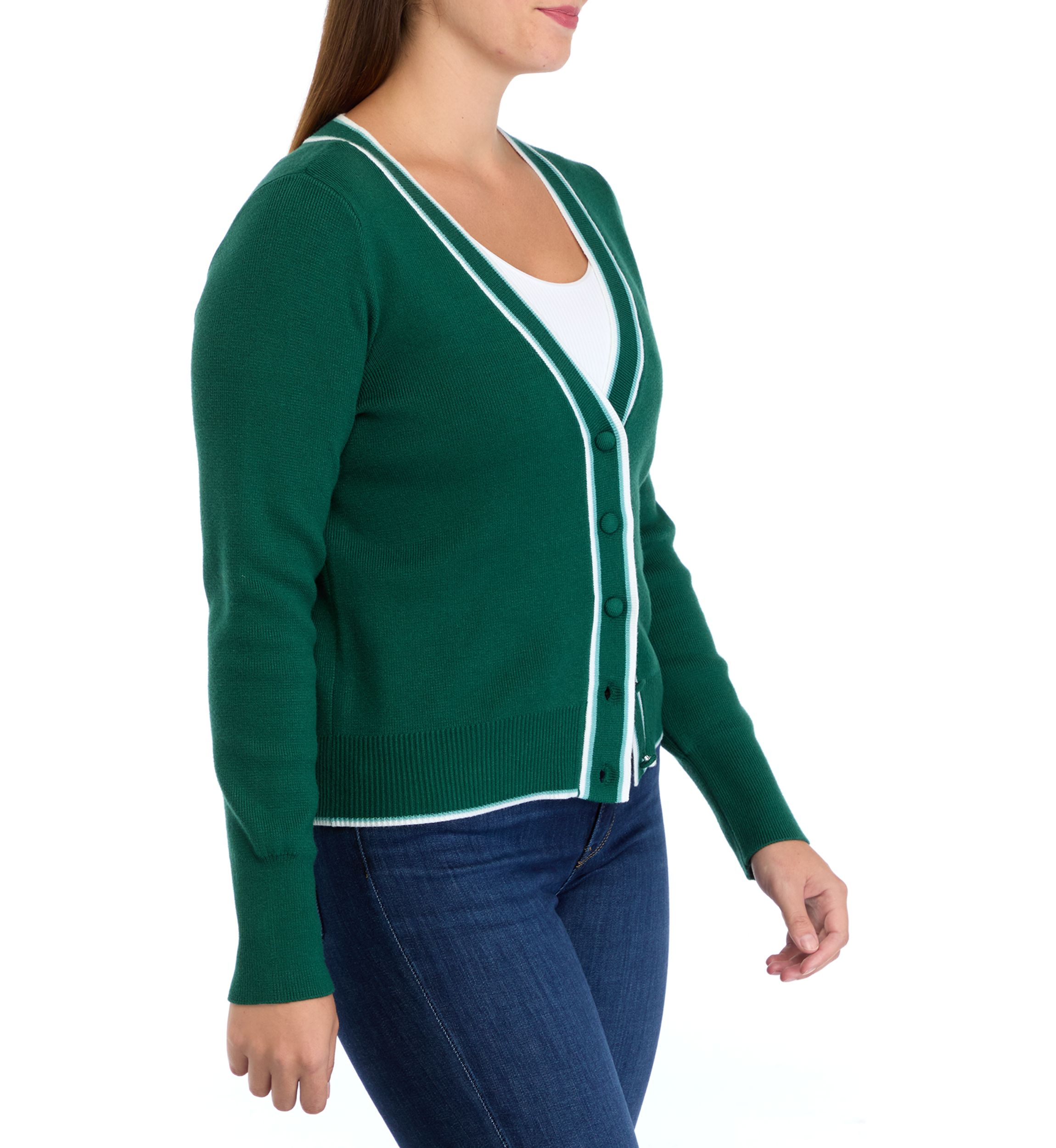 Womens Tipped Cropped Cardigan