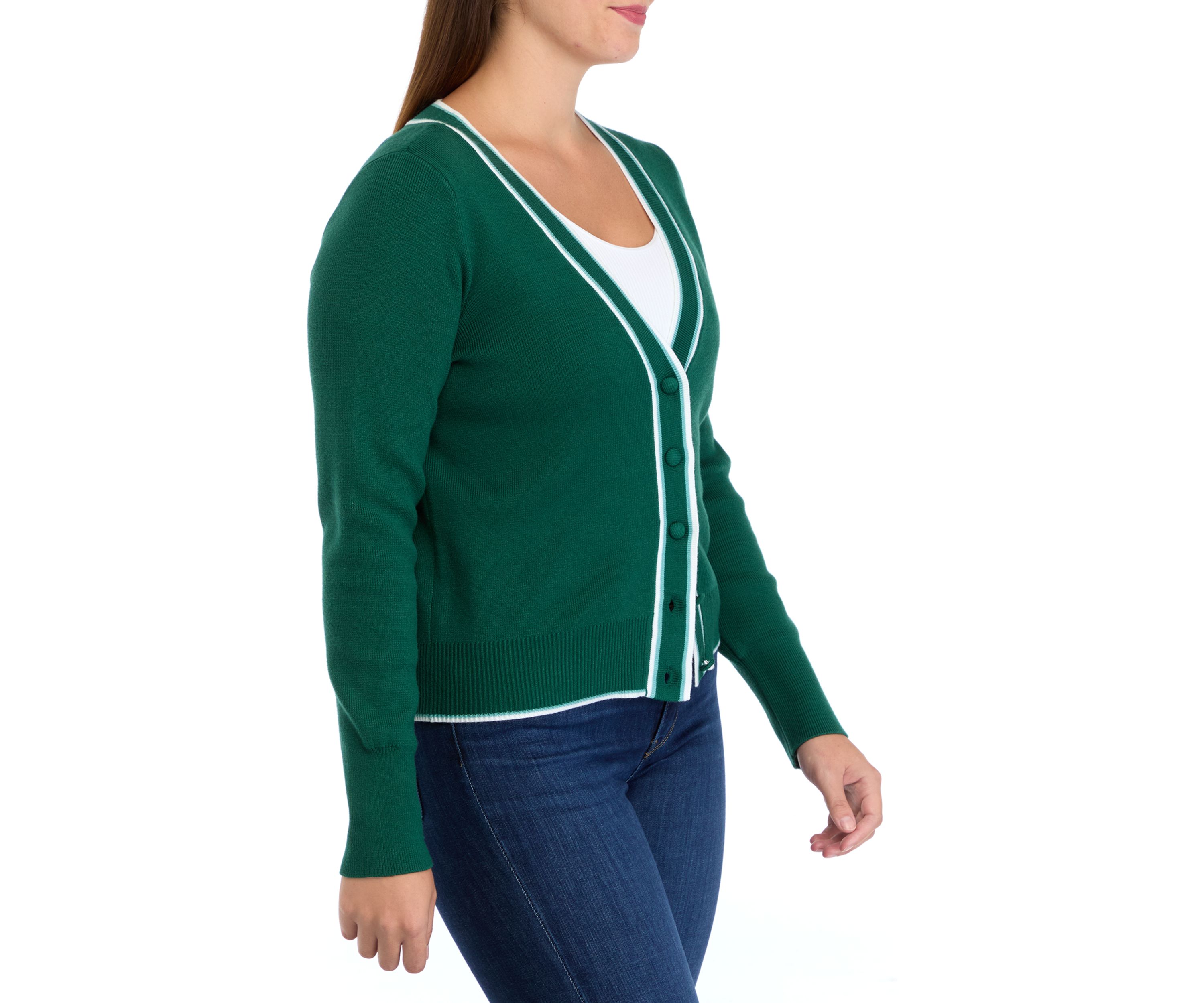 Womens Tipped Cropped Cardigan