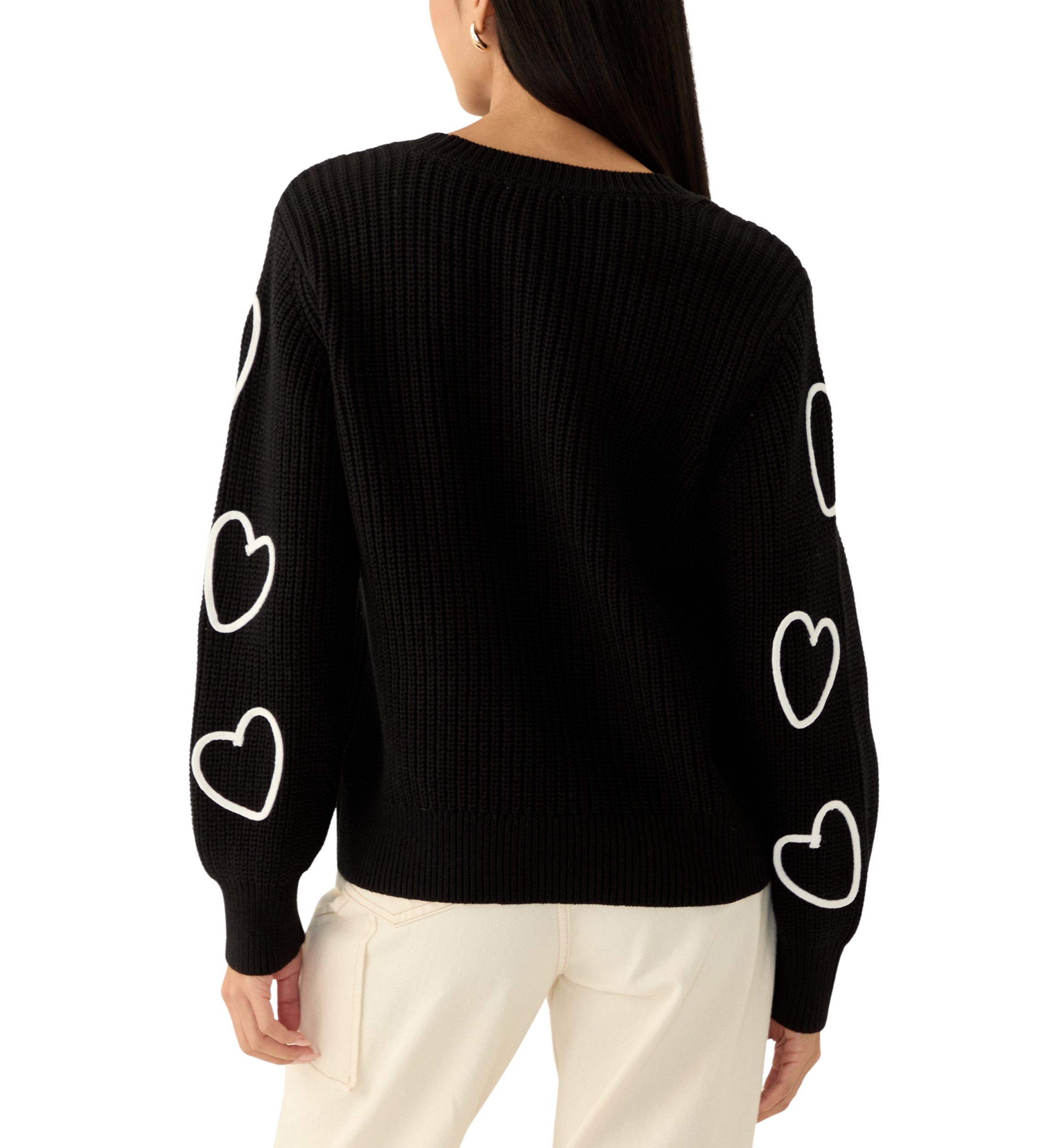 Petite Stitched Heart Sweater 