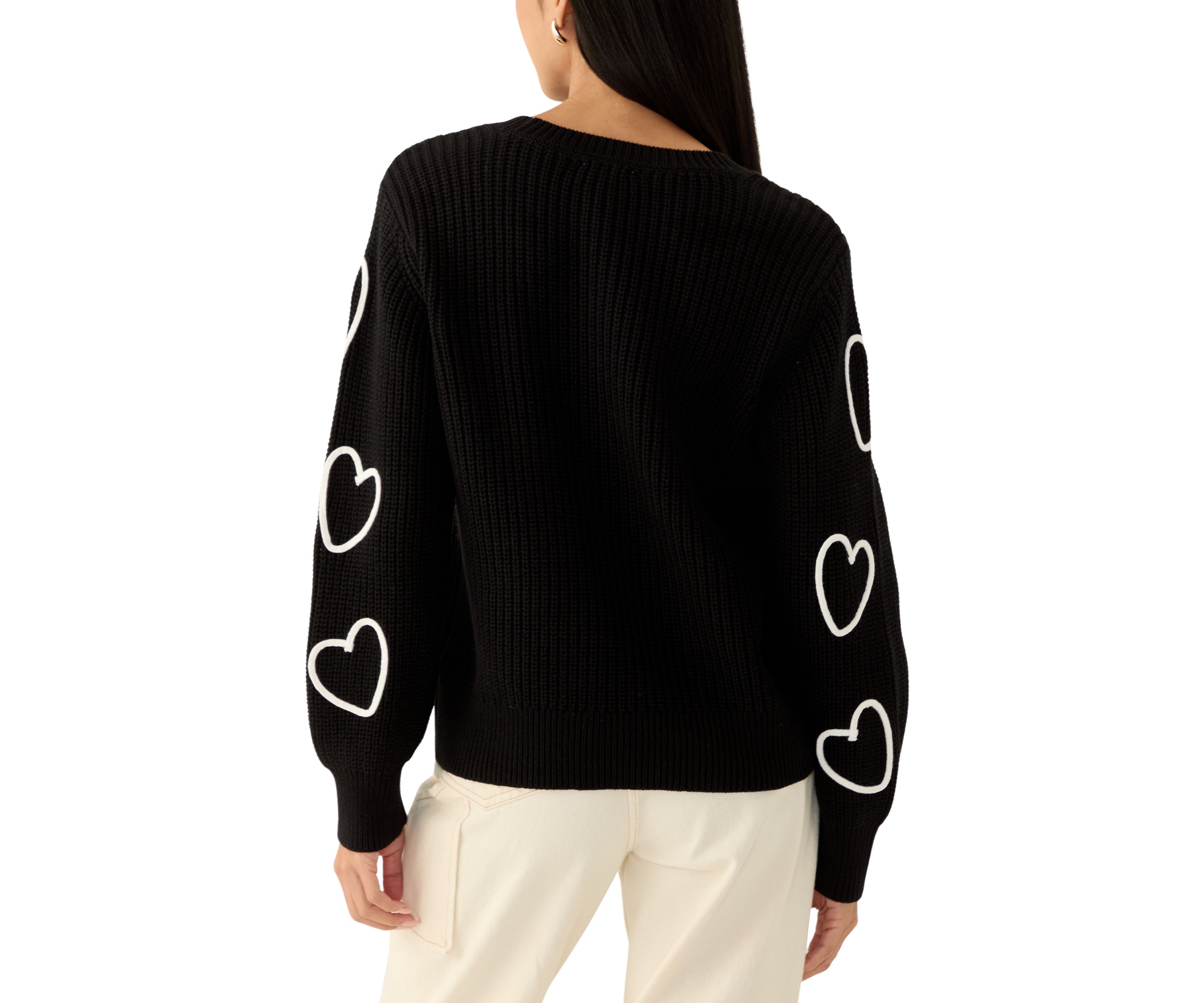 Petite Stitched Heart Sweater 
