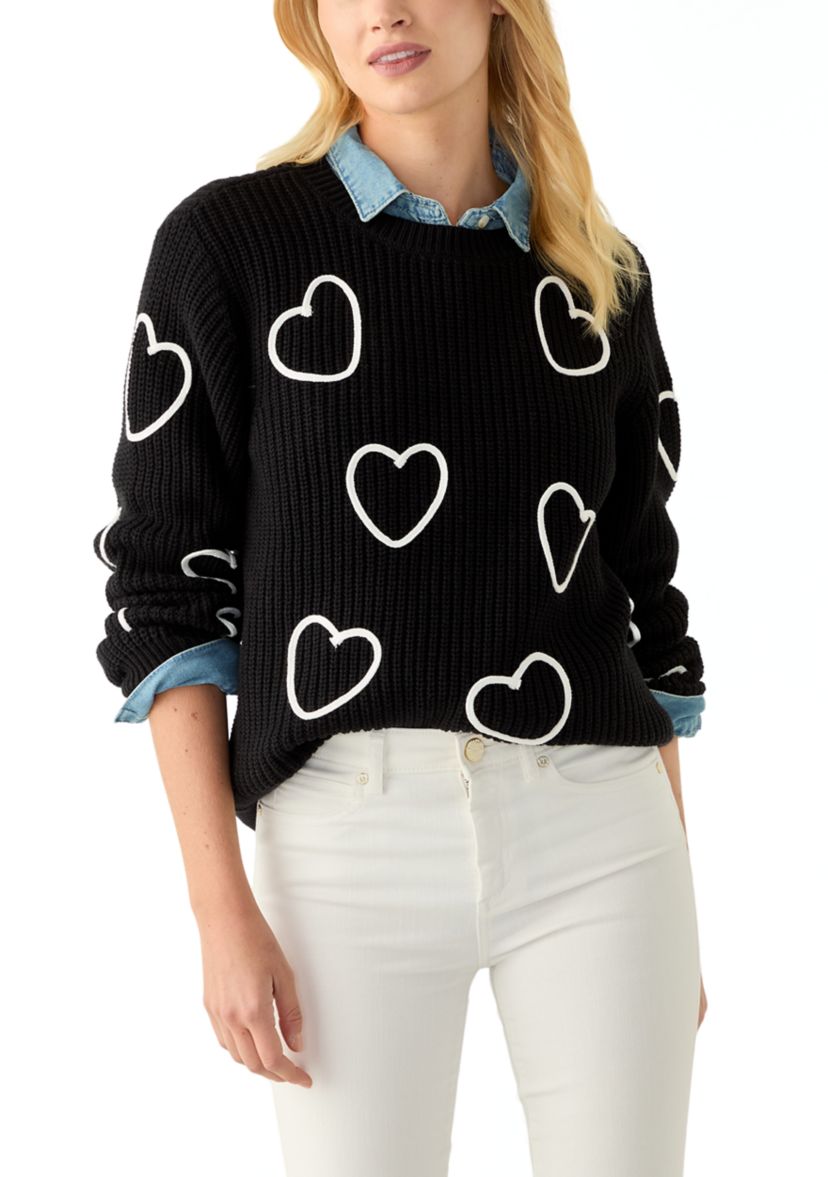 Womens Stitch Heart Sweater