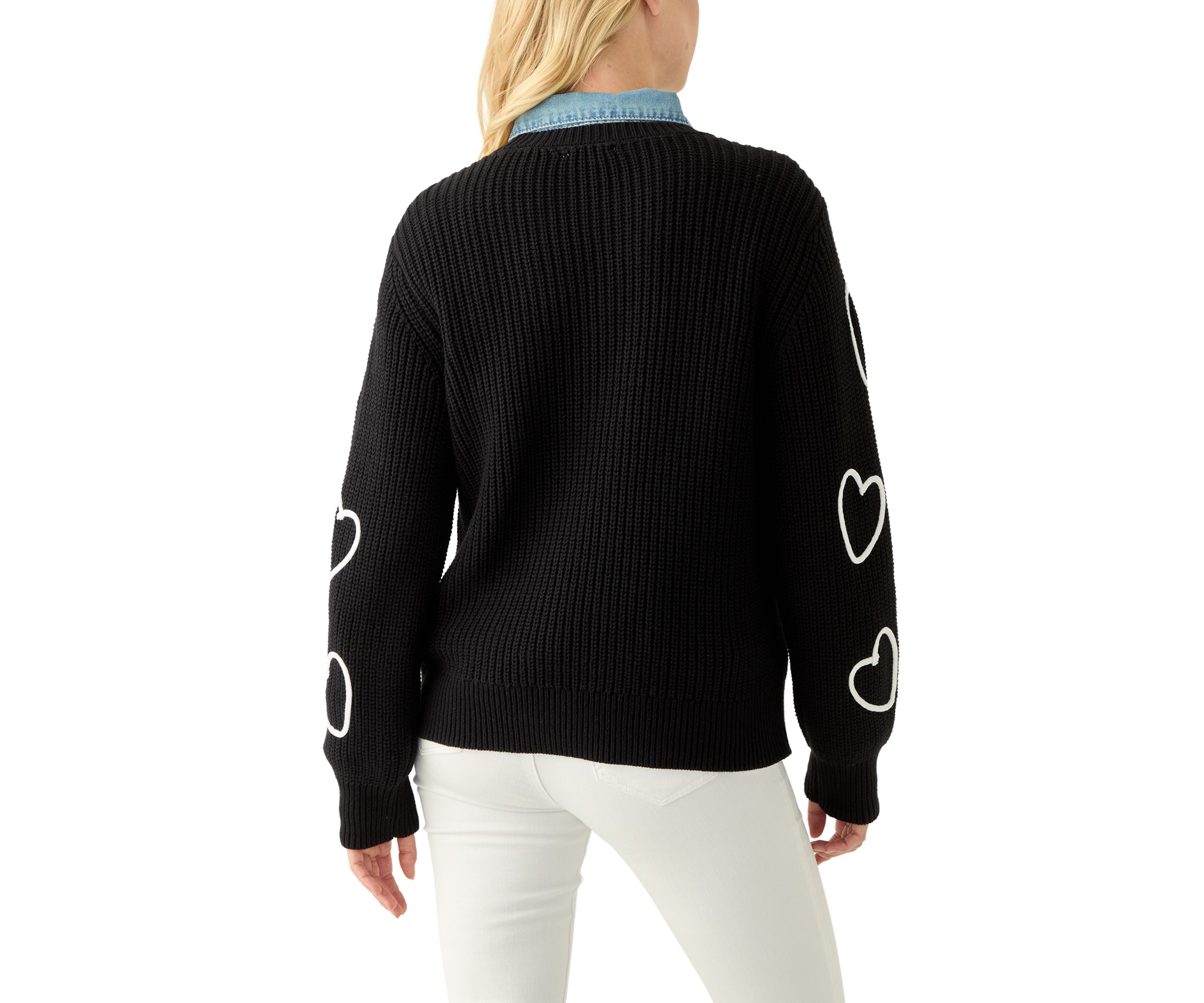 Womens Stitch Heart Sweater
