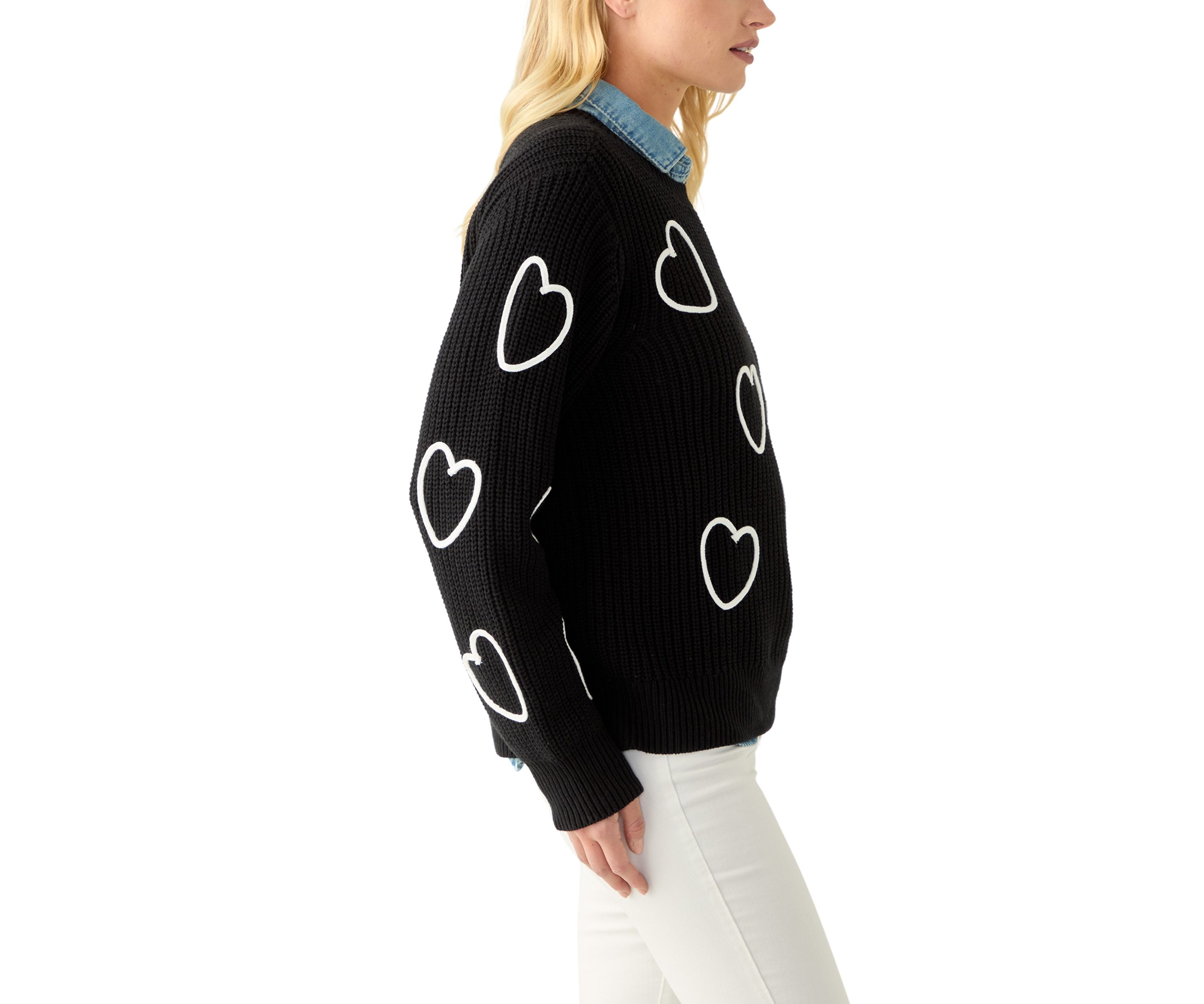 Womens Stitch Heart Sweater