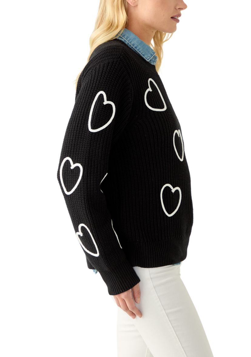Womens Stitch Heart Sweater