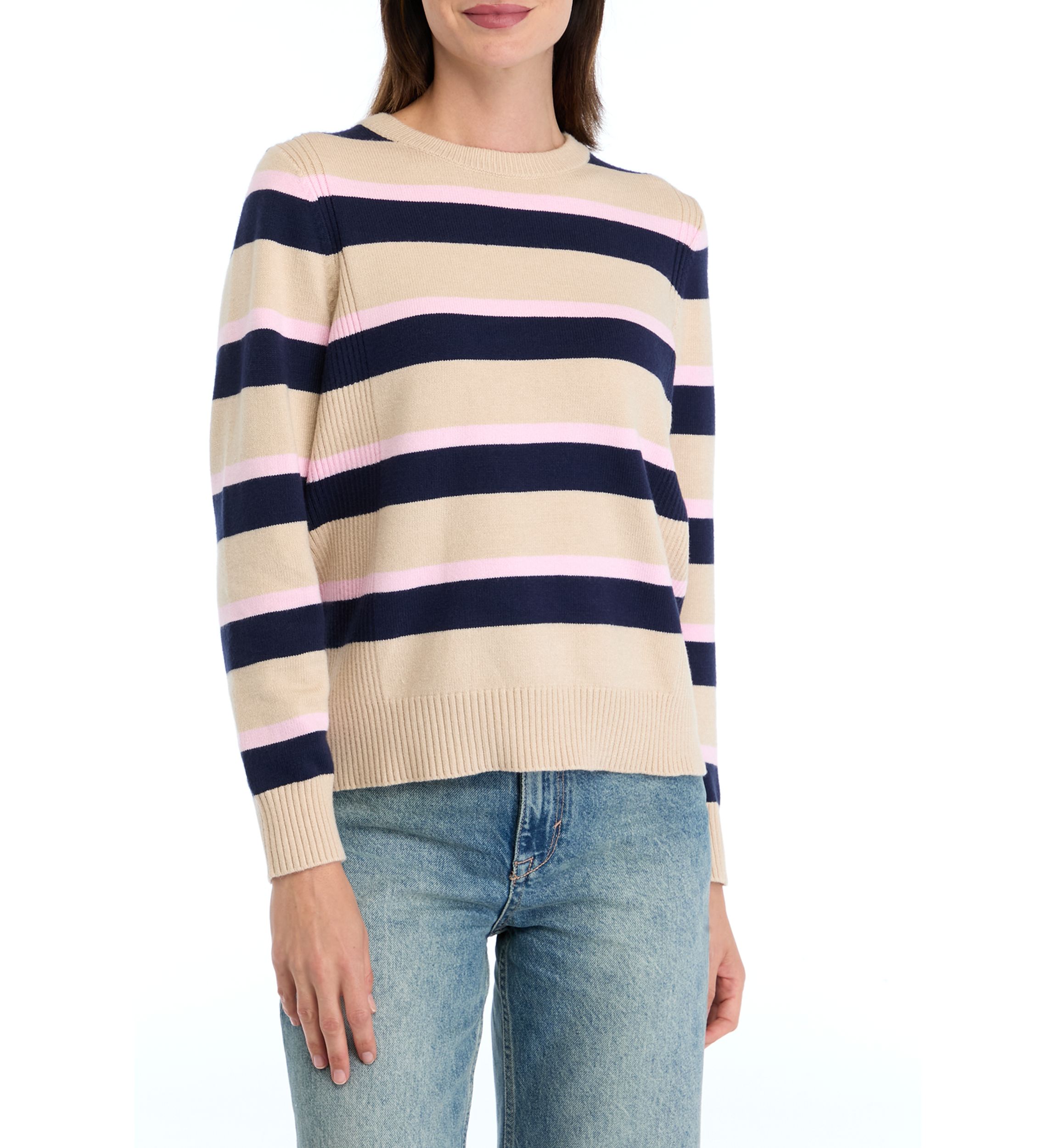 Petite Side Rib Stripe Sweater