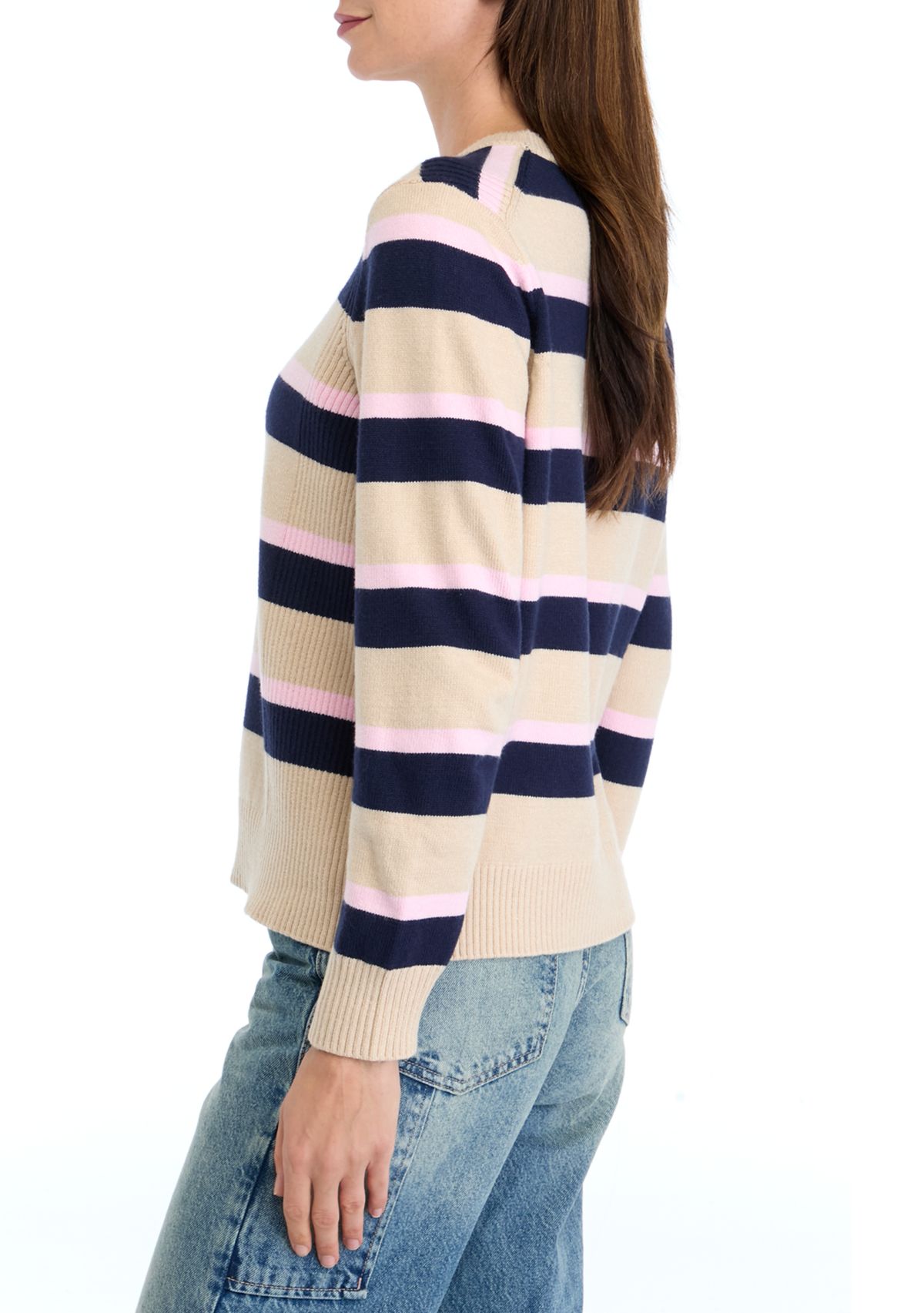 Petite Side Rib Stripe Sweater