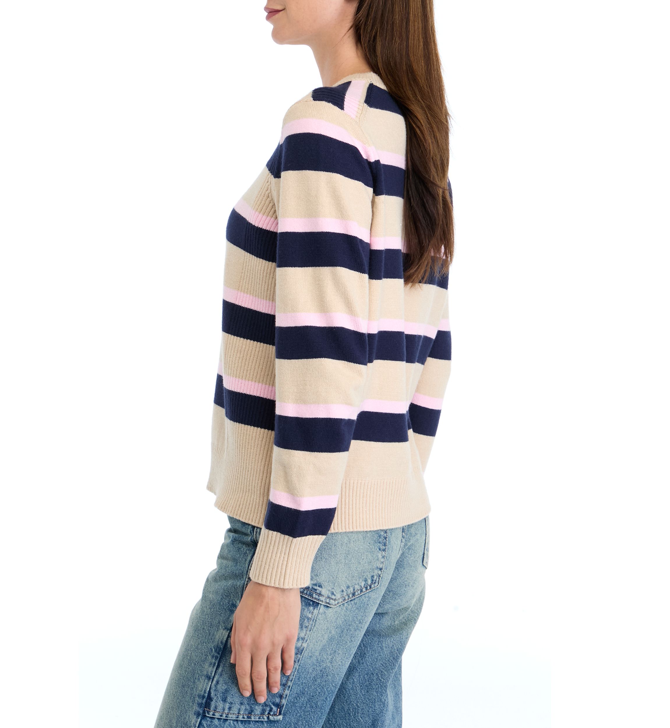 Petite Side Rib Stripe Sweater