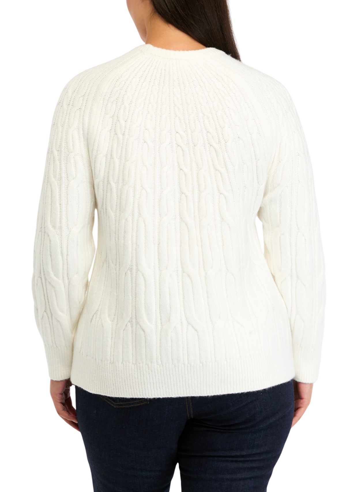Plus Size Cascade Cable Knit Sweater